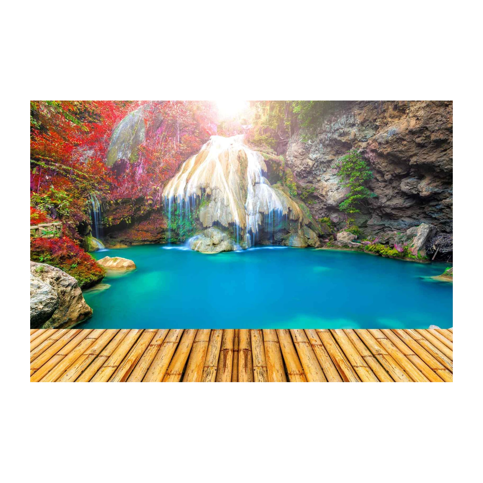Tranquil Waterfall & Blue Lagoon Wall Art