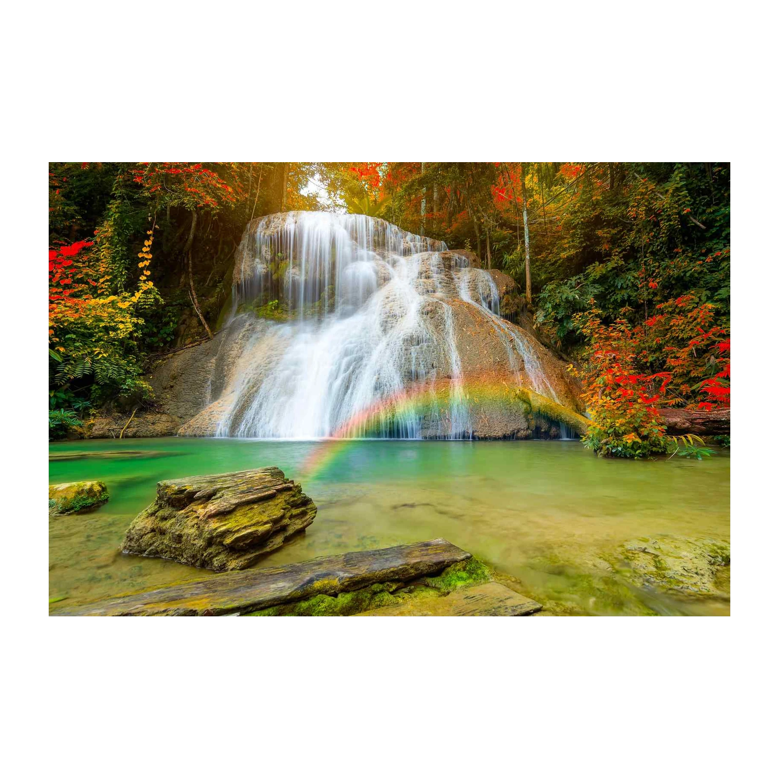 Enchanting Waterfall Rainbow Wall Art