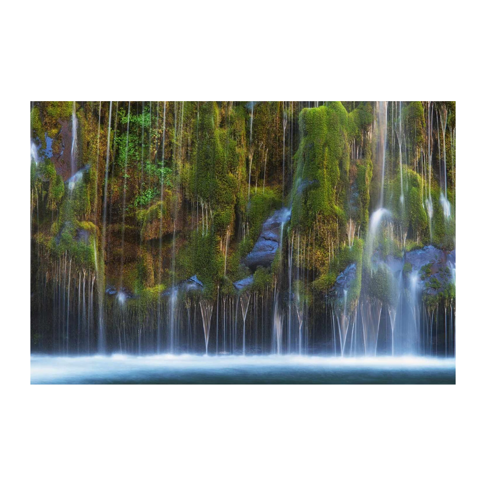 Lush Moss Waterfall Serenity Wall Art