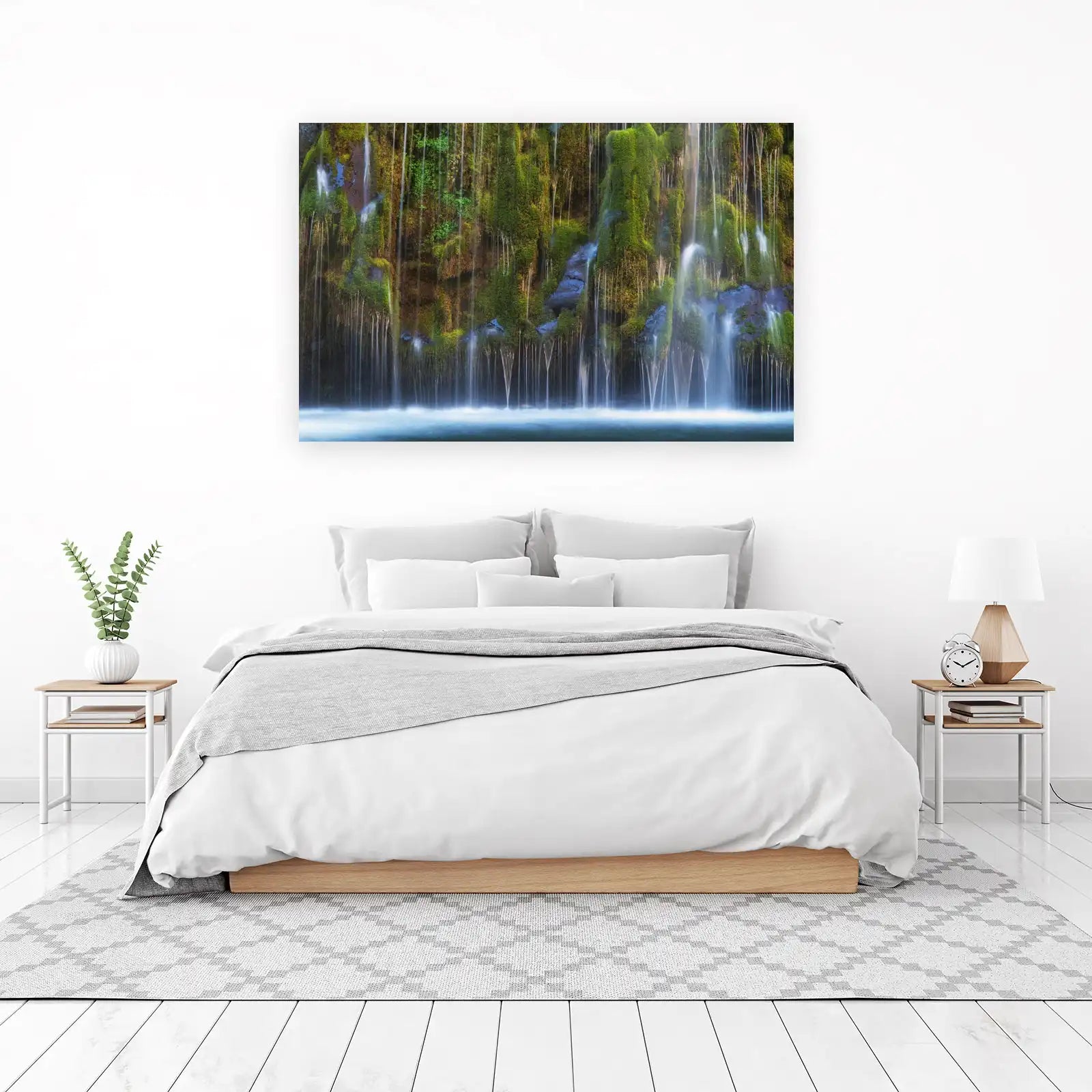 Lush Moss Waterfall Serenity Wall Art