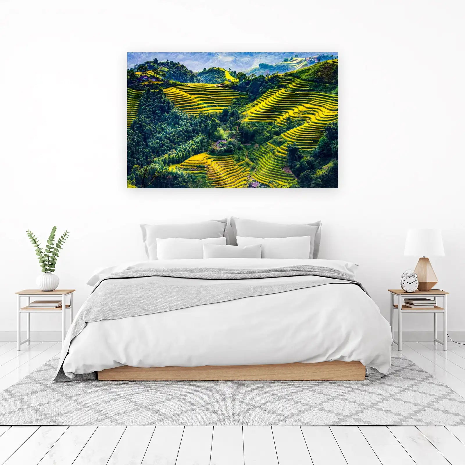 Golden Terraced Rice Fields Wall Art