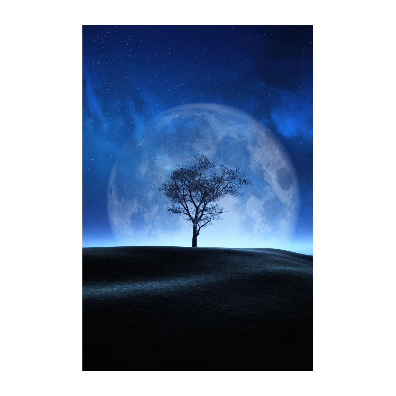 Serene Moonlit Tree Wall Art