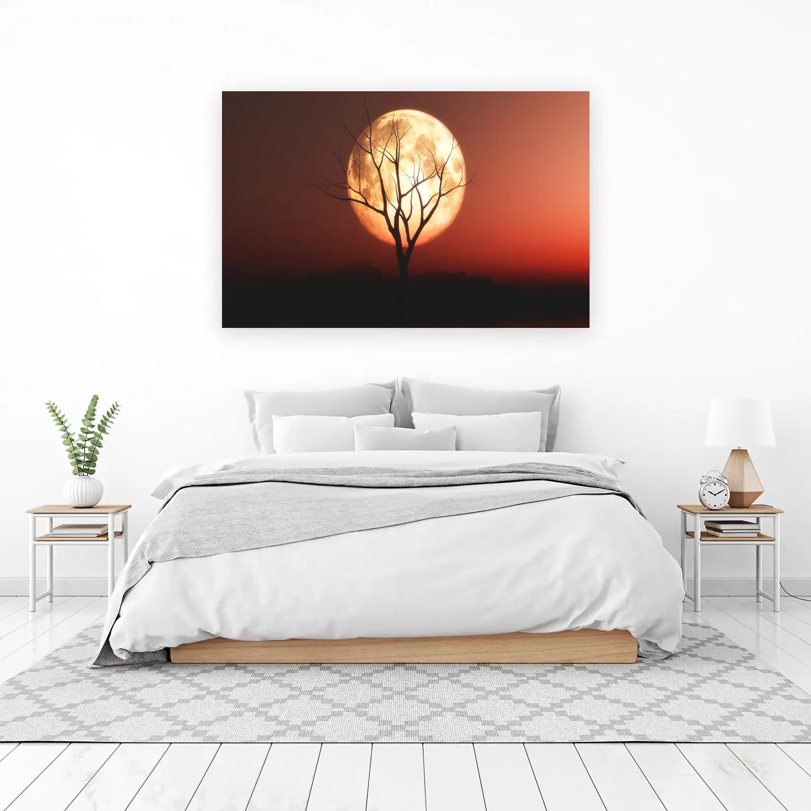 Mysterious Full Moon & Bare Tree Wall Art
