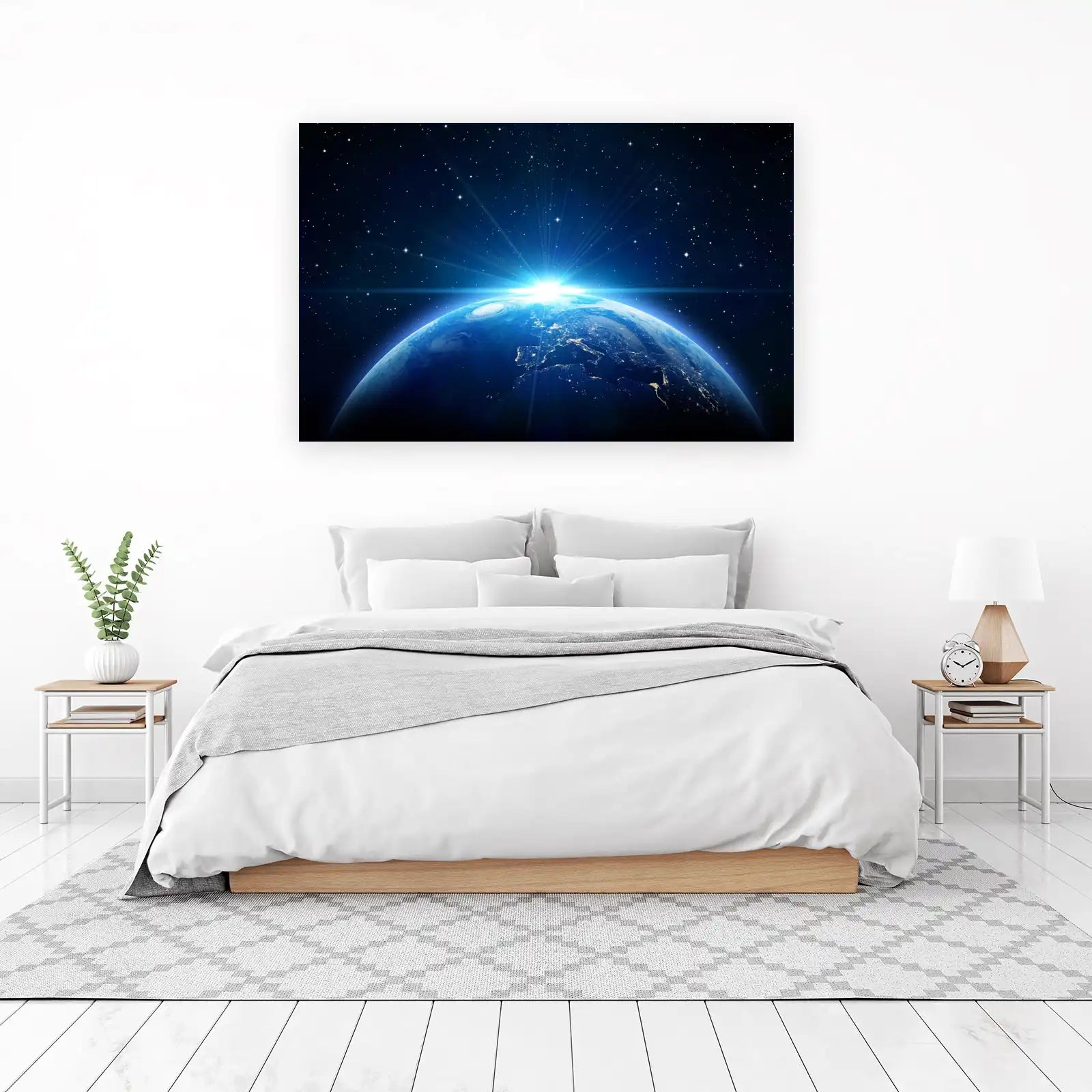 Stunning Earth Sunrise from Space Wall Art
