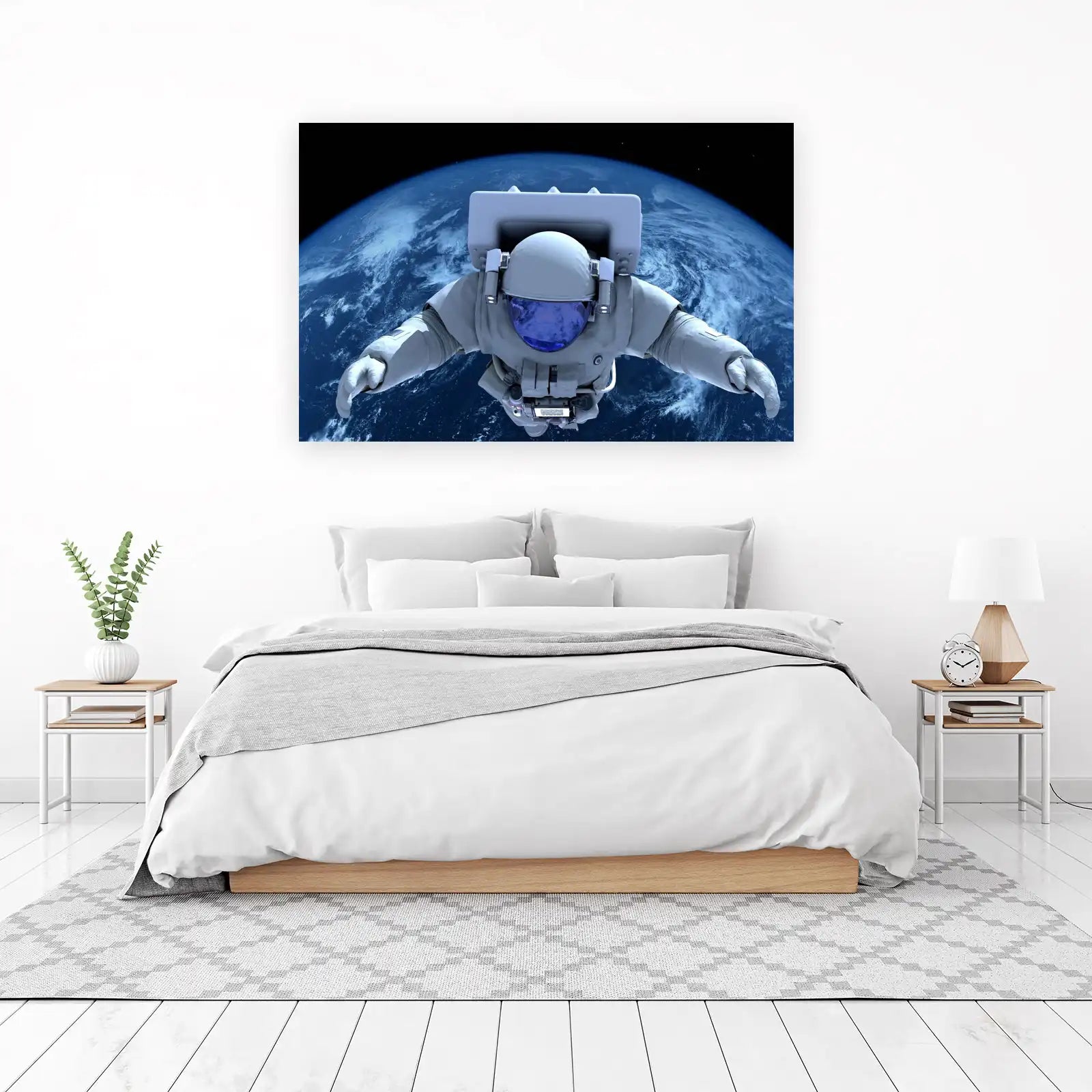 Astronaut Floating Above Earth Wall Art