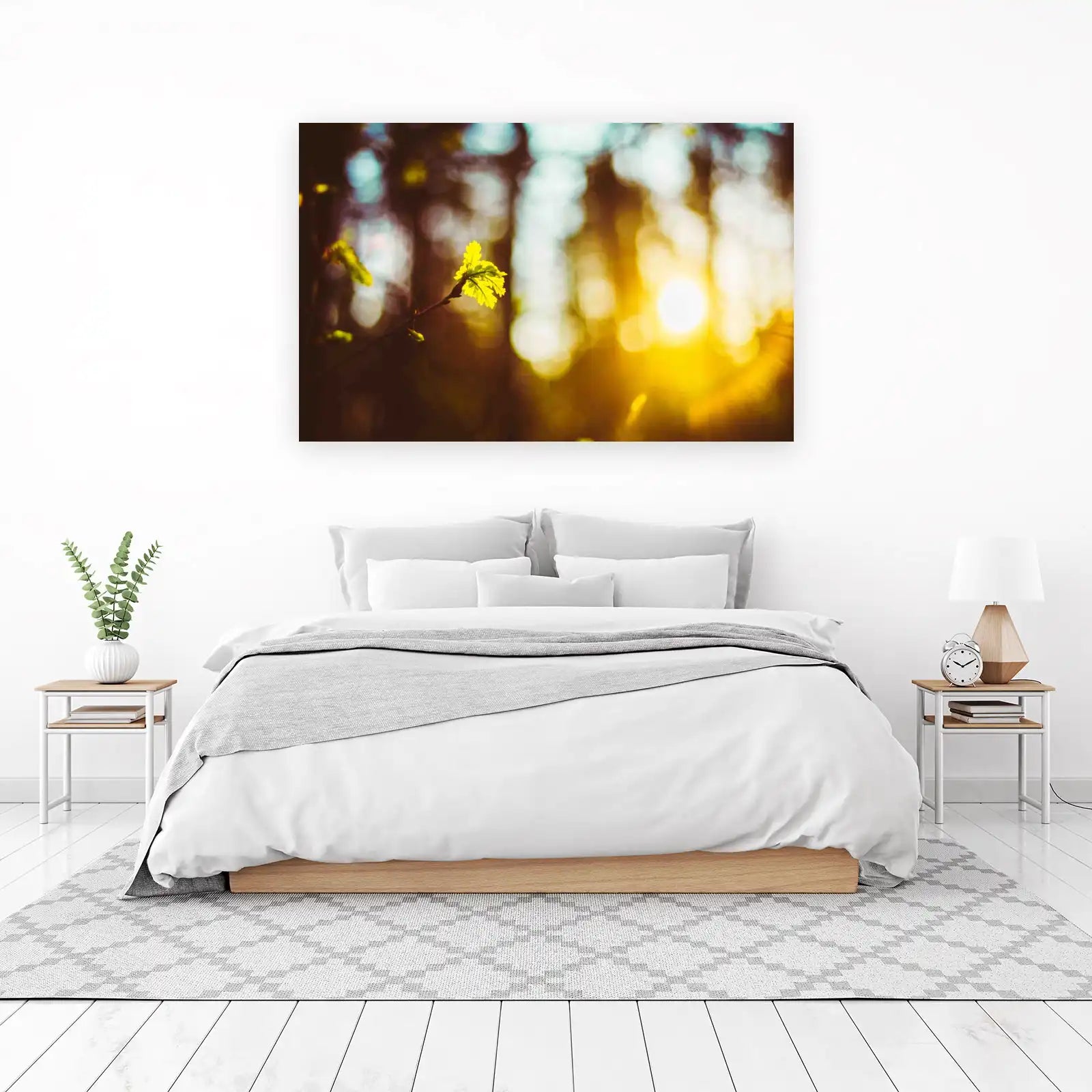 Golden Sunlit Leaves Spring Nature Wall Art