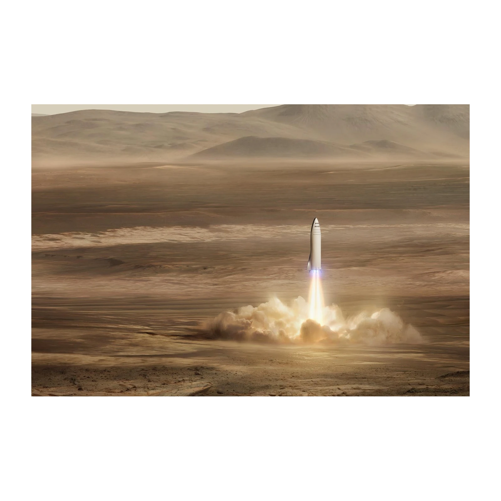 Mars Rocket Launch Space Art Wall Art