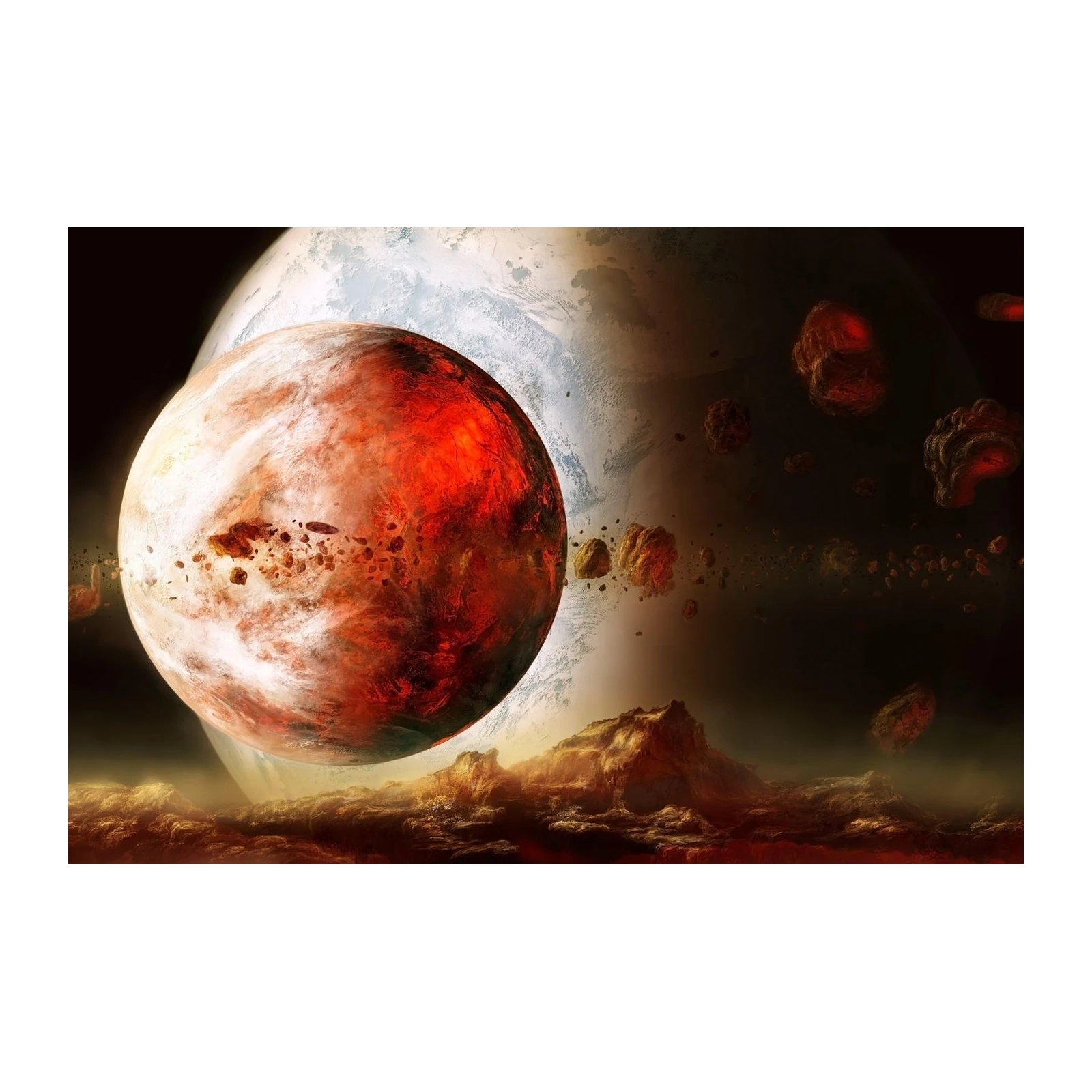 Fiery Exoplanet & Nebula Wall Art