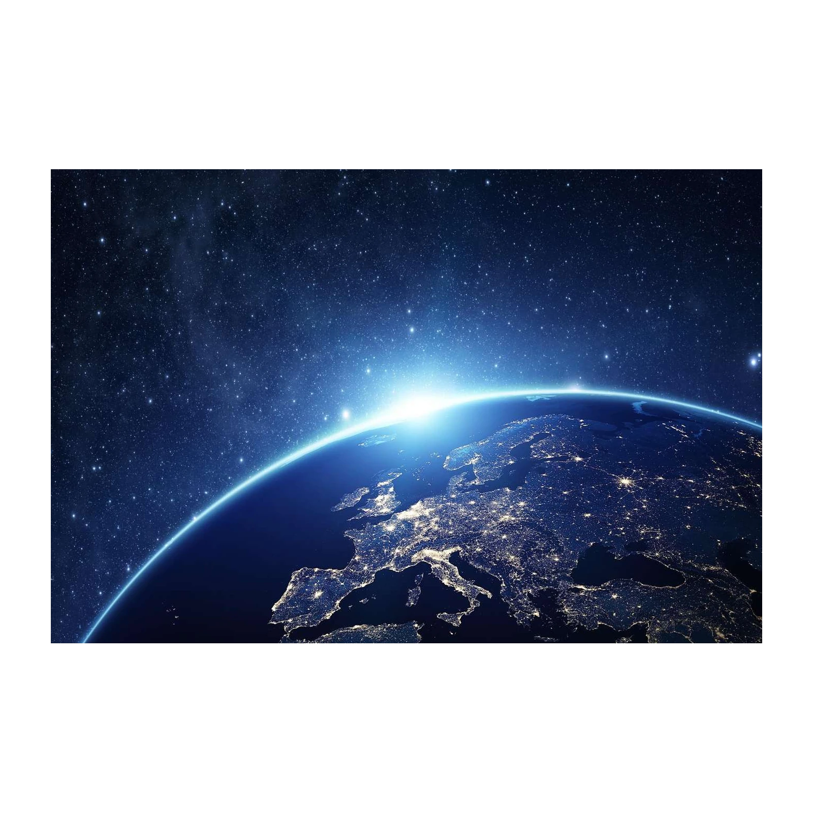 Earth From Space Europe Night Wall Art