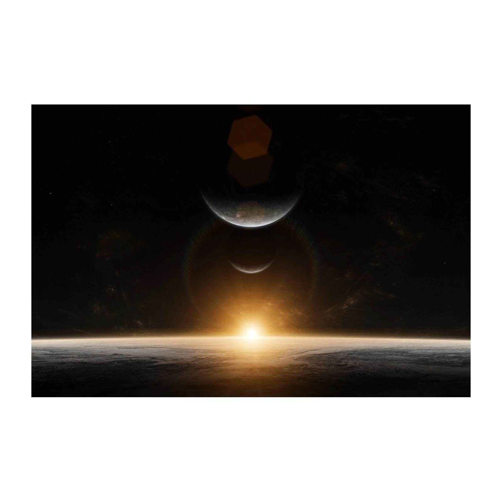 Cosmic Sunrise Over Planetscape Wall Art