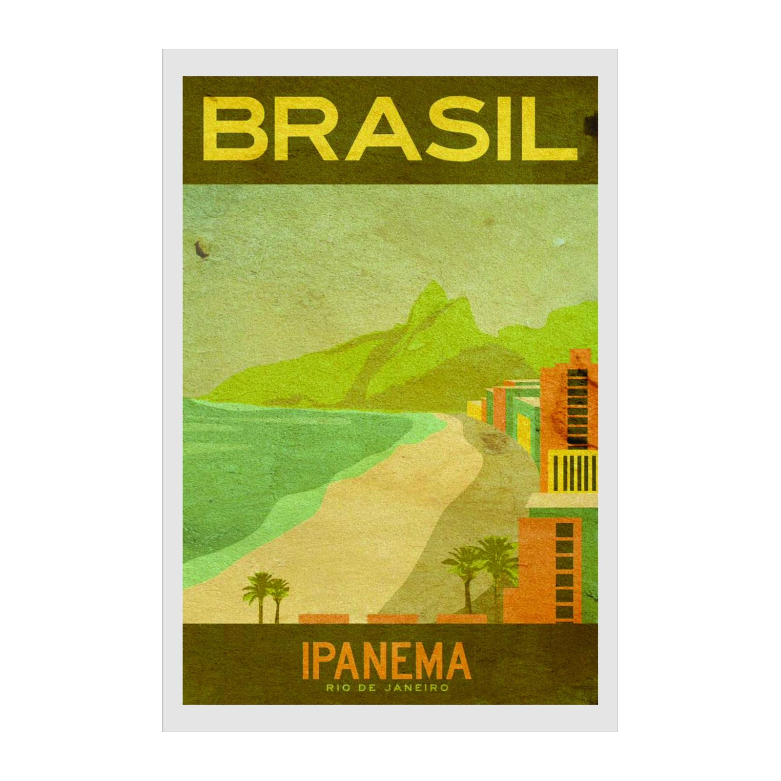 Vintage Brasil Ipanema Beach Retro Wall Art