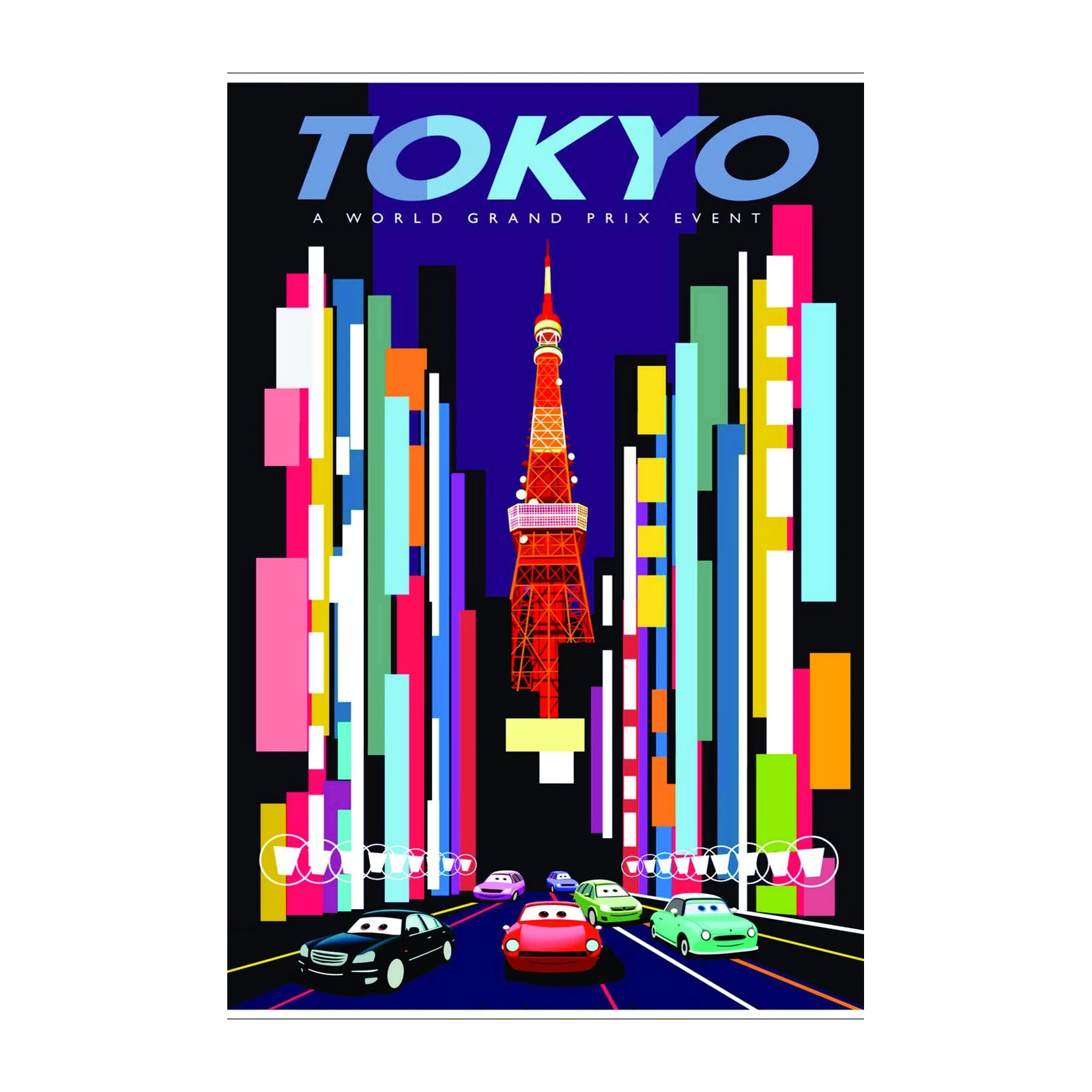 Vibrant Tokyo Street Racing Wall Art