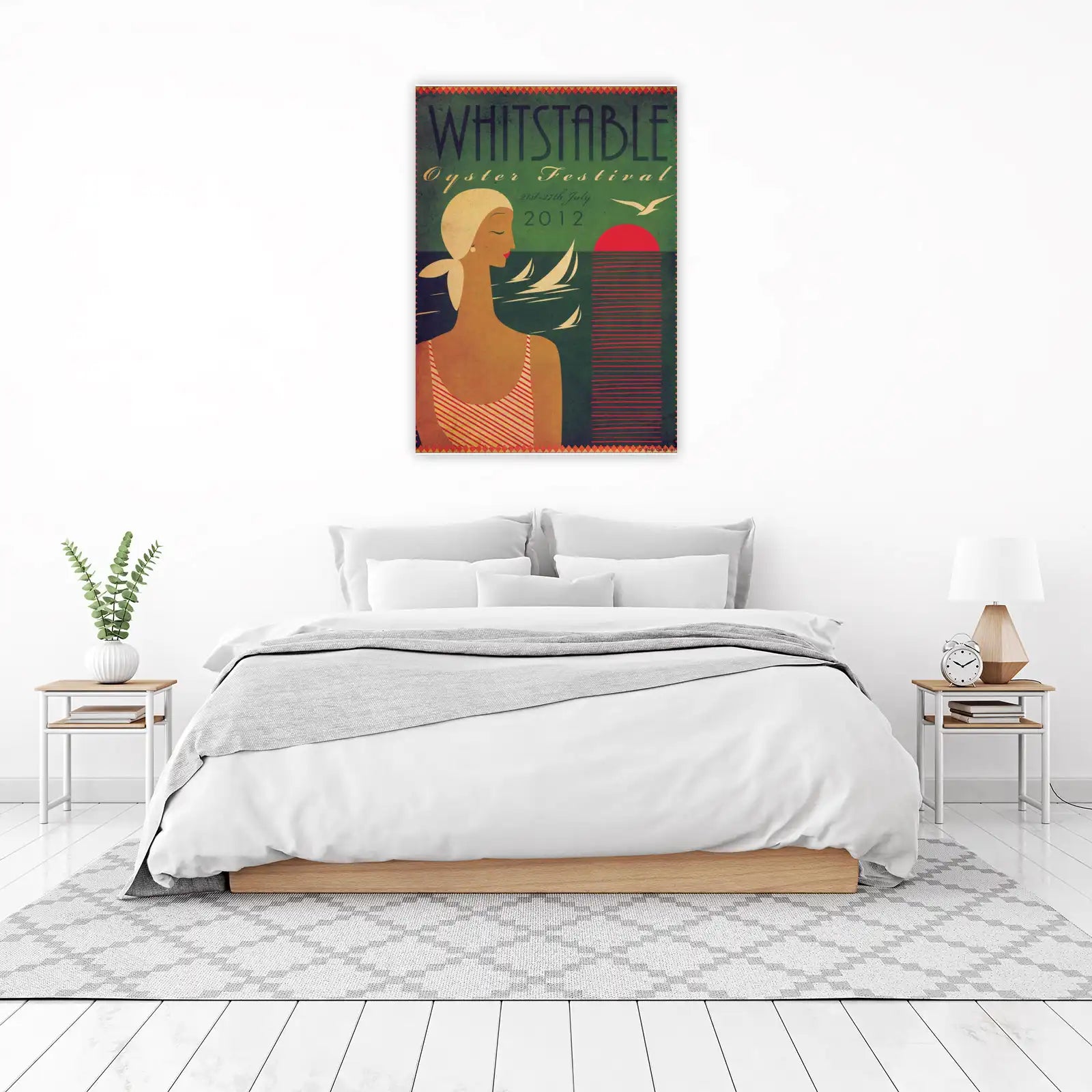 Vintage Seaside Lady Whitstable Oyster Festival Wall Art