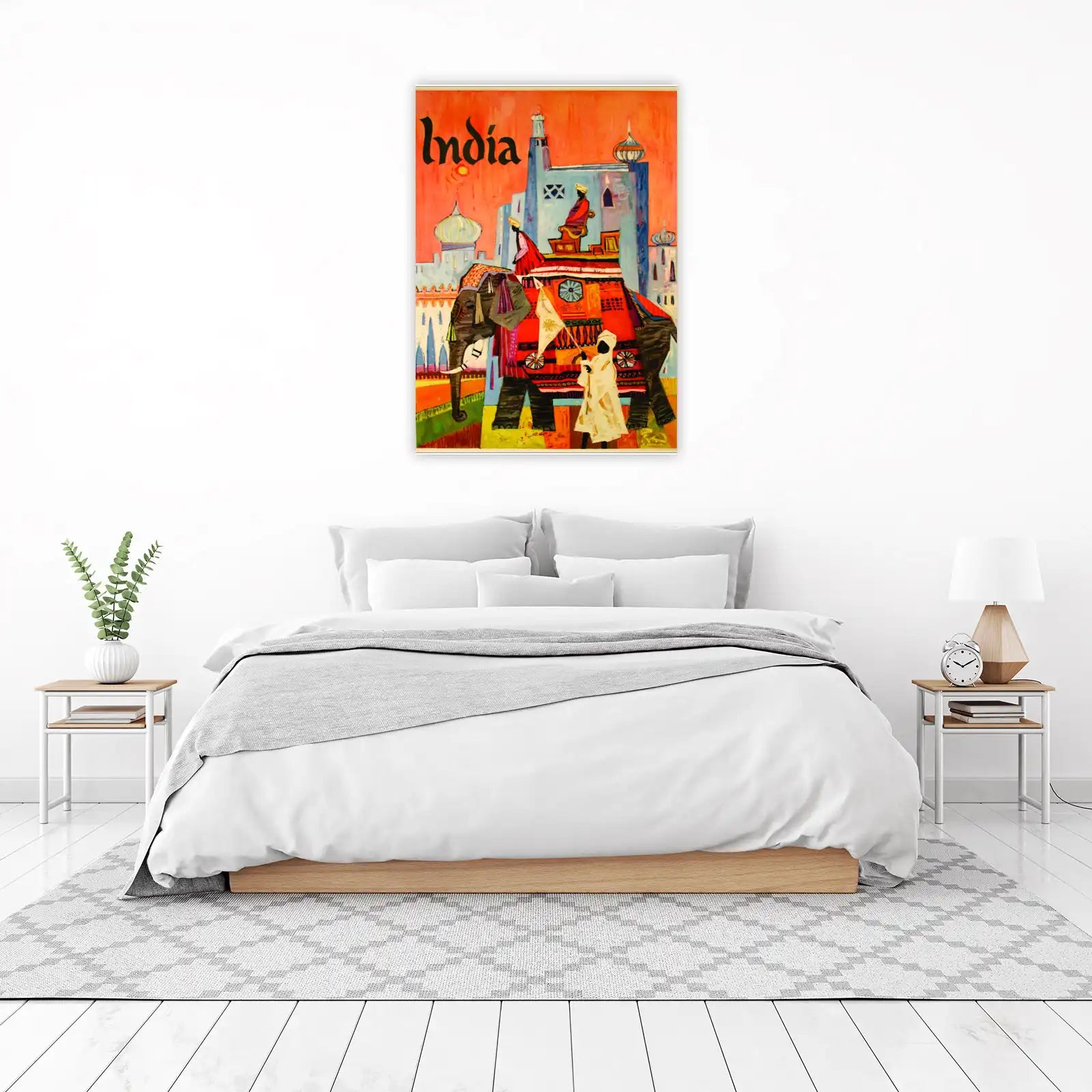 Vibrant Indian Elephant Procession Wall Art