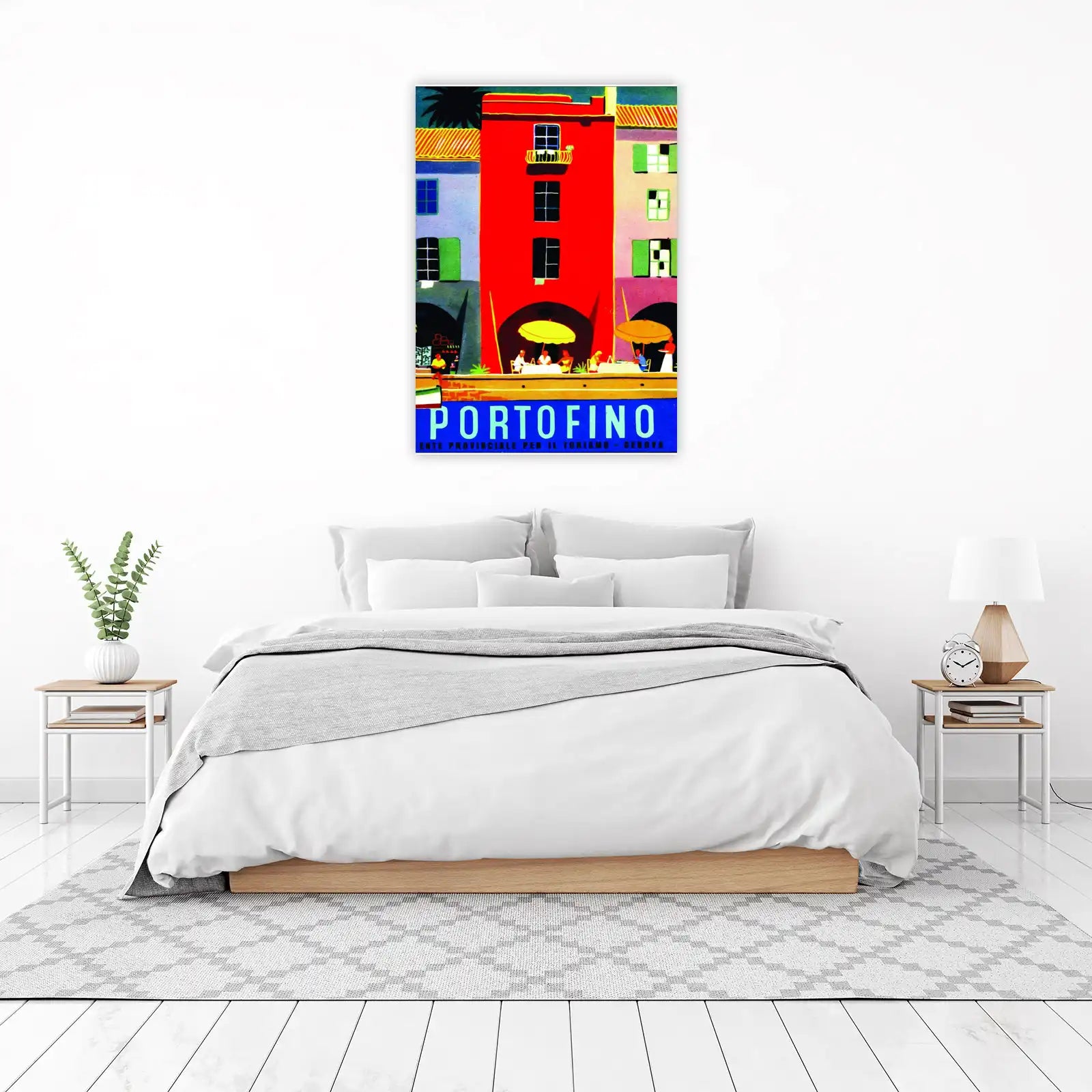 Vibrant Portofino Seaside Cafe Wall Art