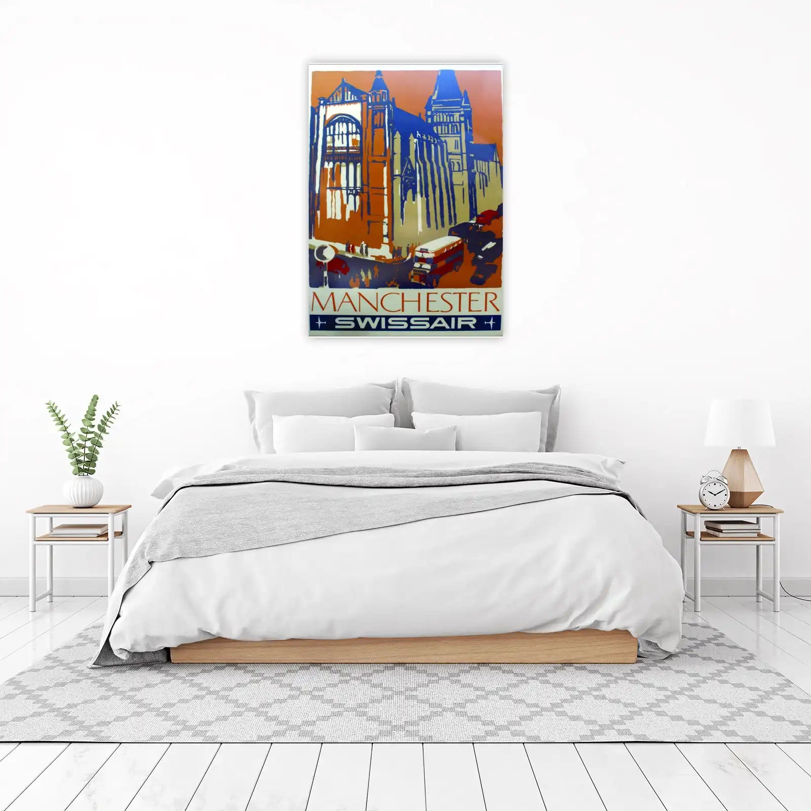 Retro Manchester Cityscape Wall Art