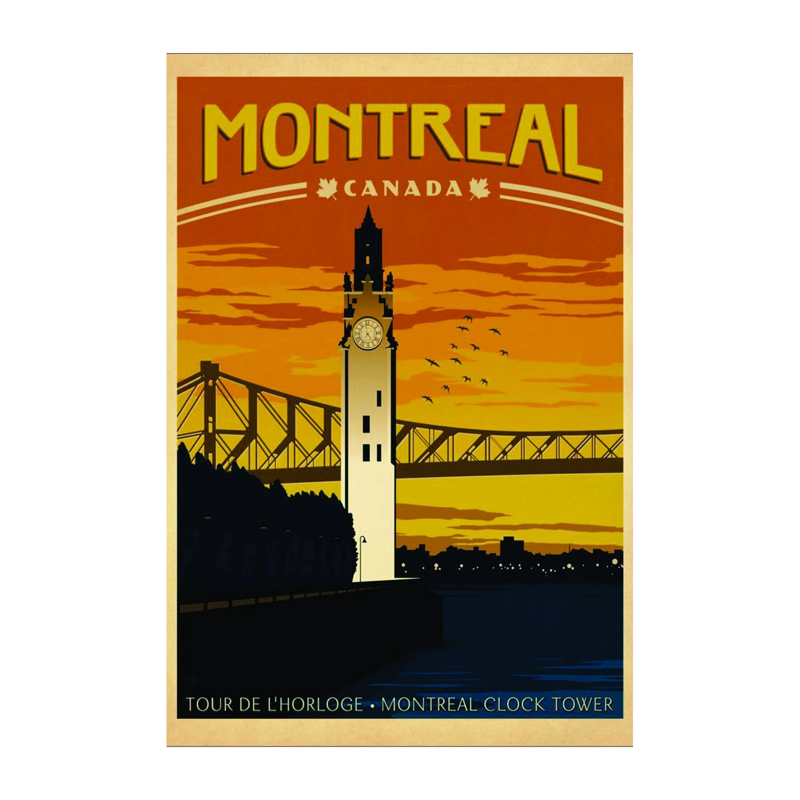Vintage Montreal Clock Tower Wall Art