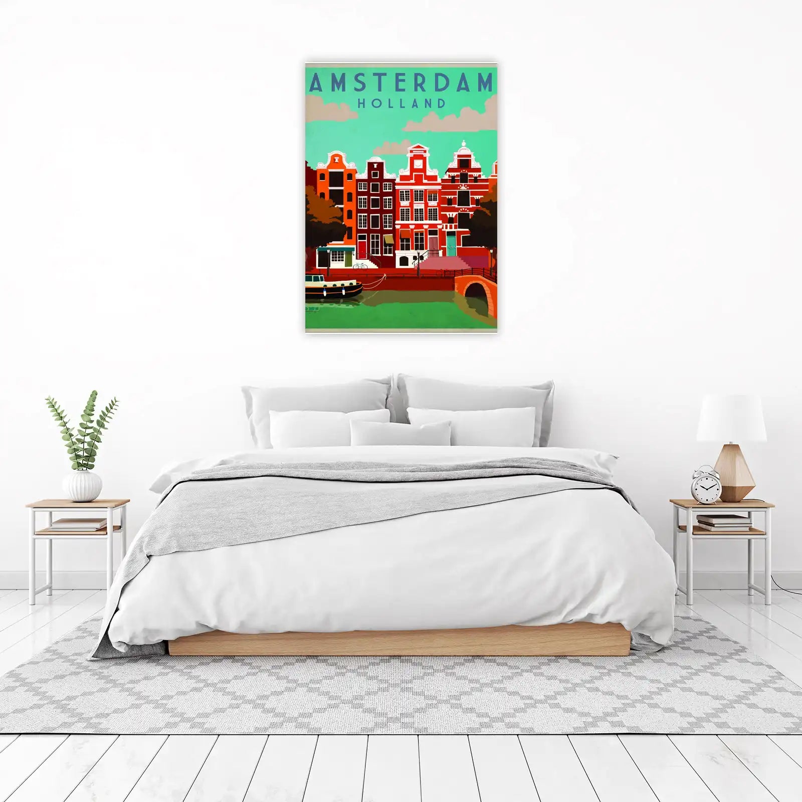 Vibrant Amsterdam Canal Houses Wall Art