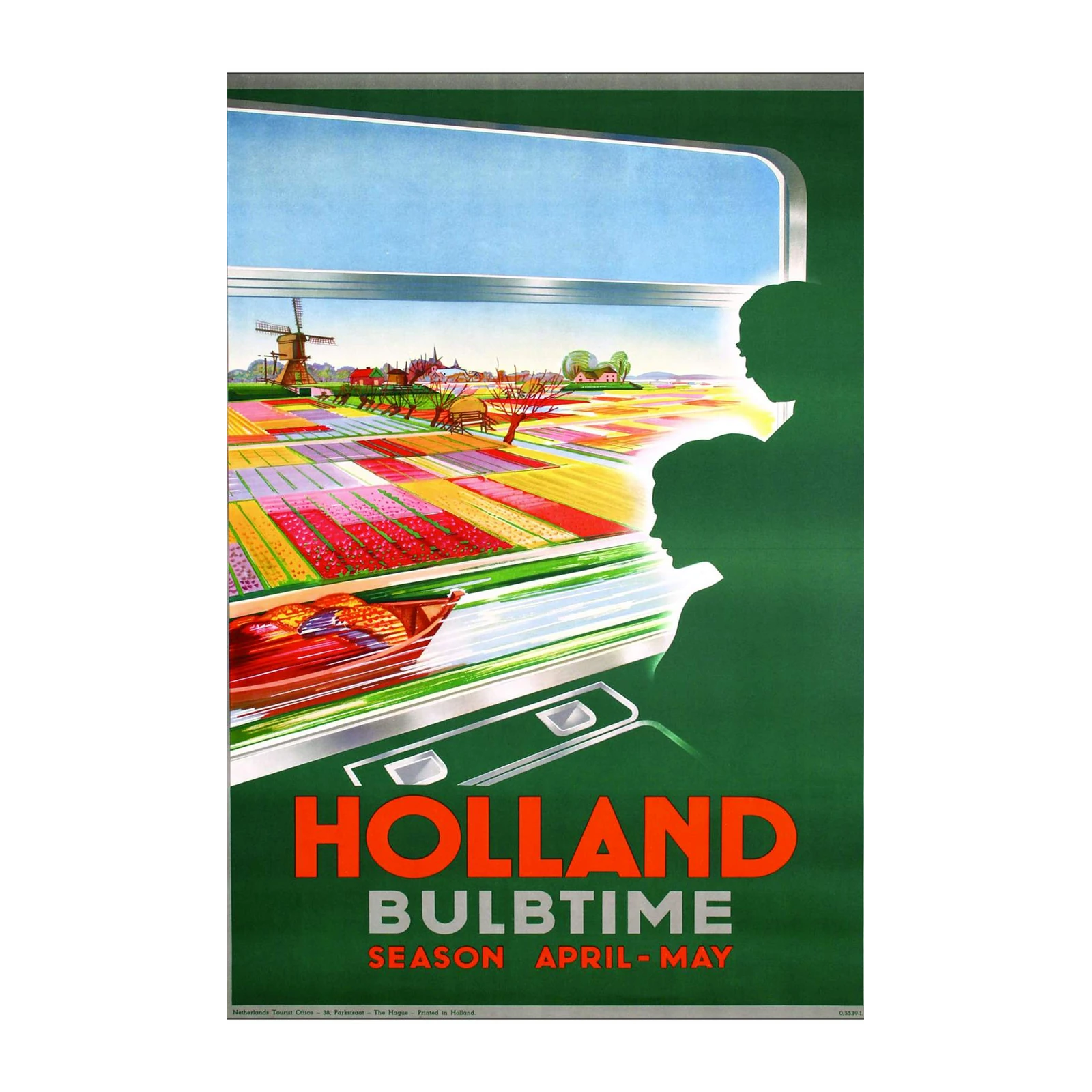 Vintage Holland Tulip Fields Wall Art