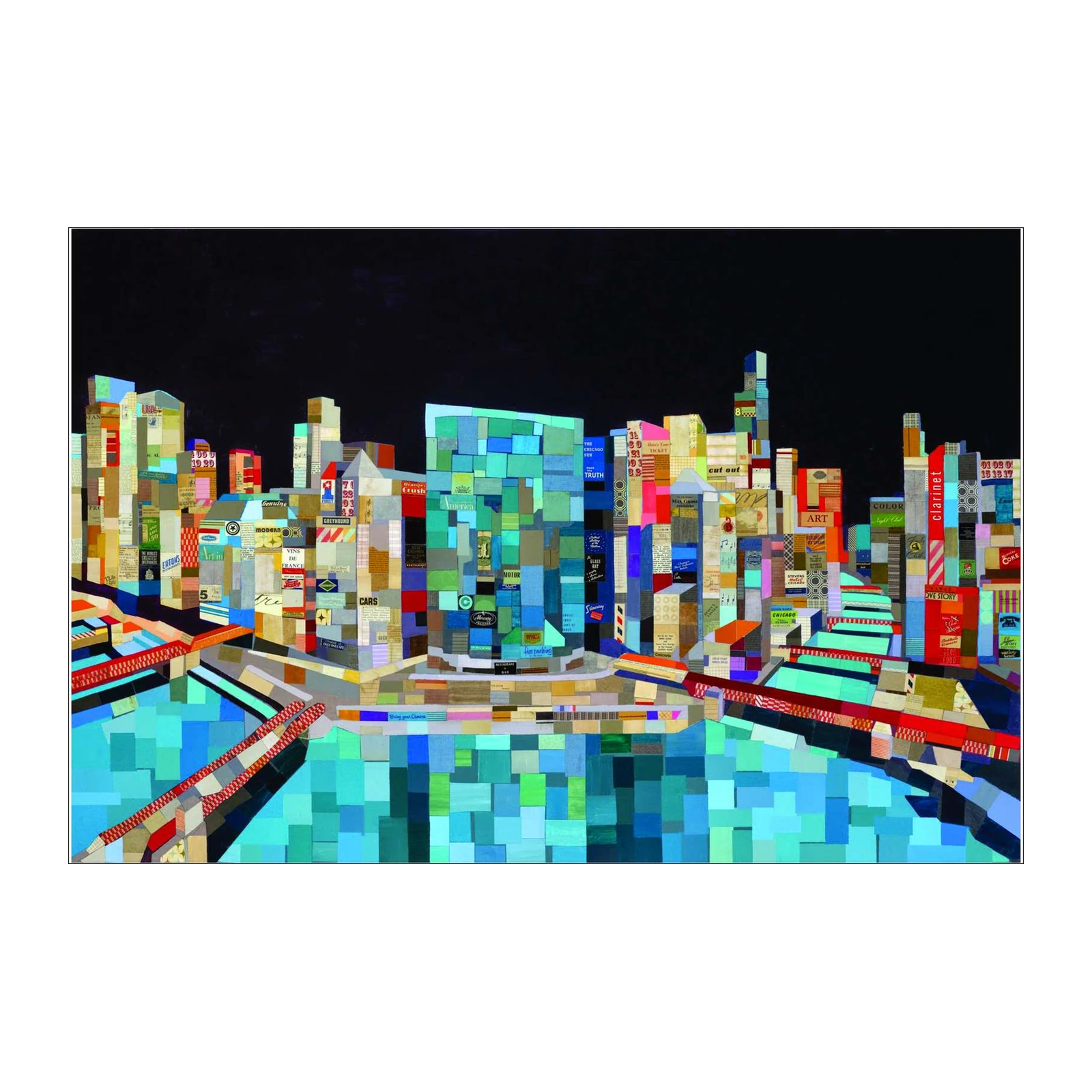 Vibrant Cityscape Collage Wall Art