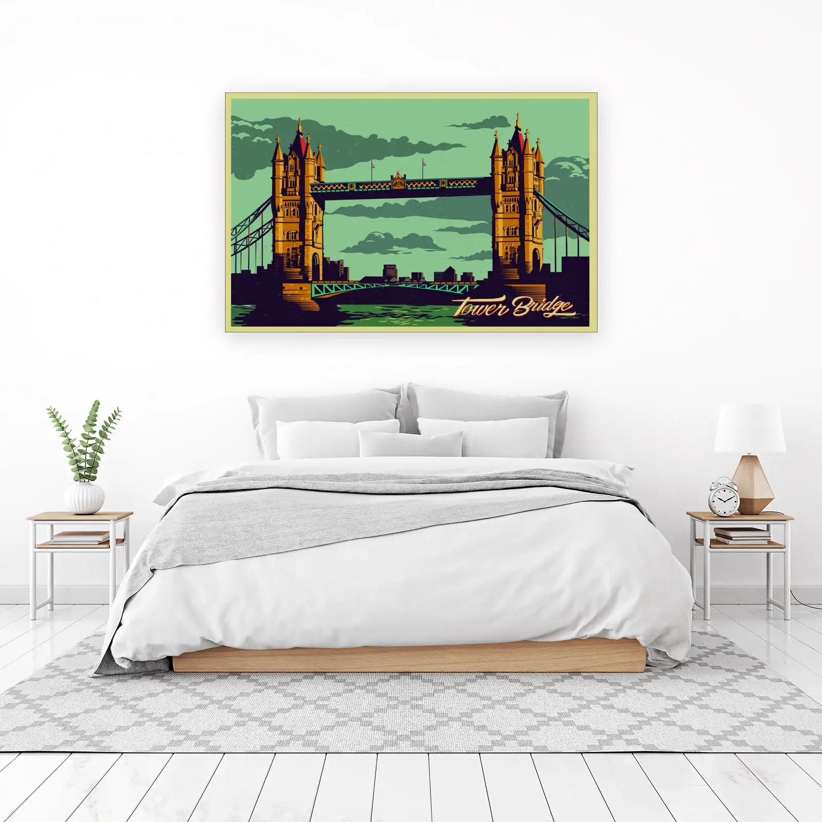 Retro Tower Bridge London Art Wall Art