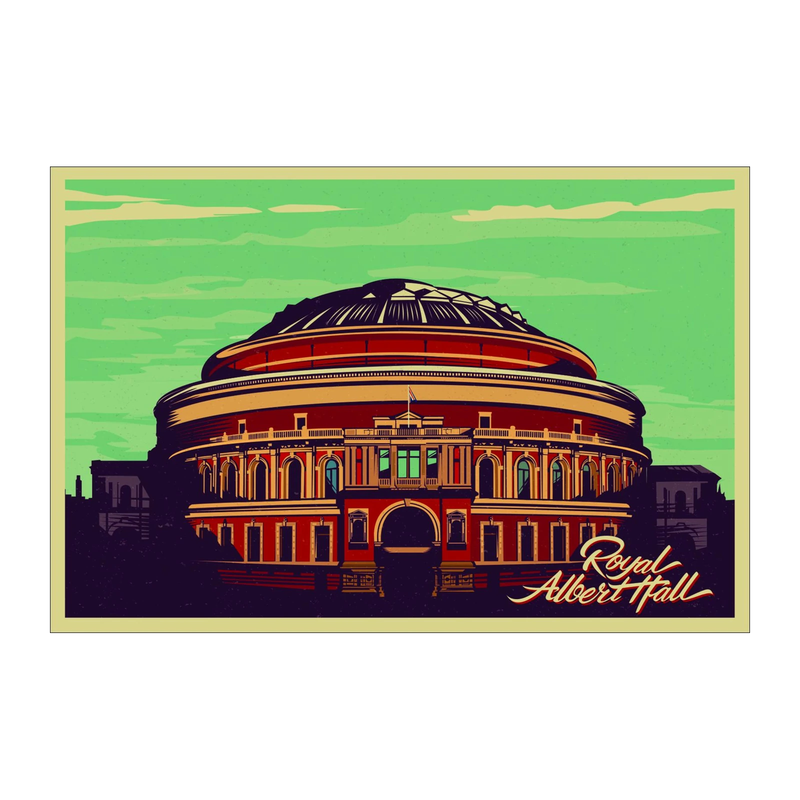 London Royal Albert Hall Vintage Travel Wall Art