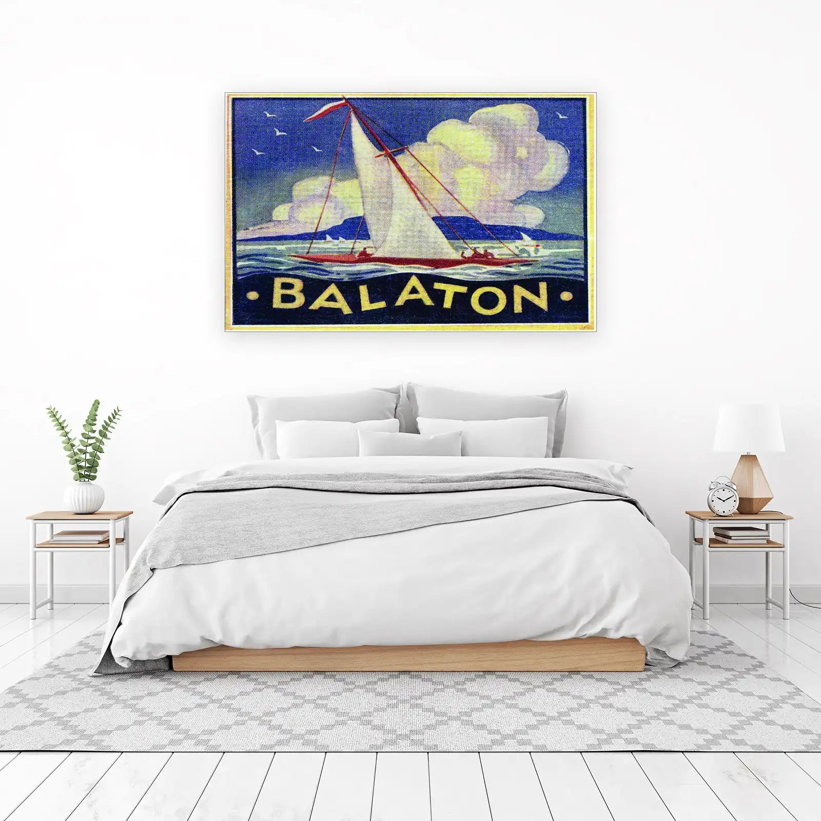 Vintage Balaton Sailboat Art Wall Art
