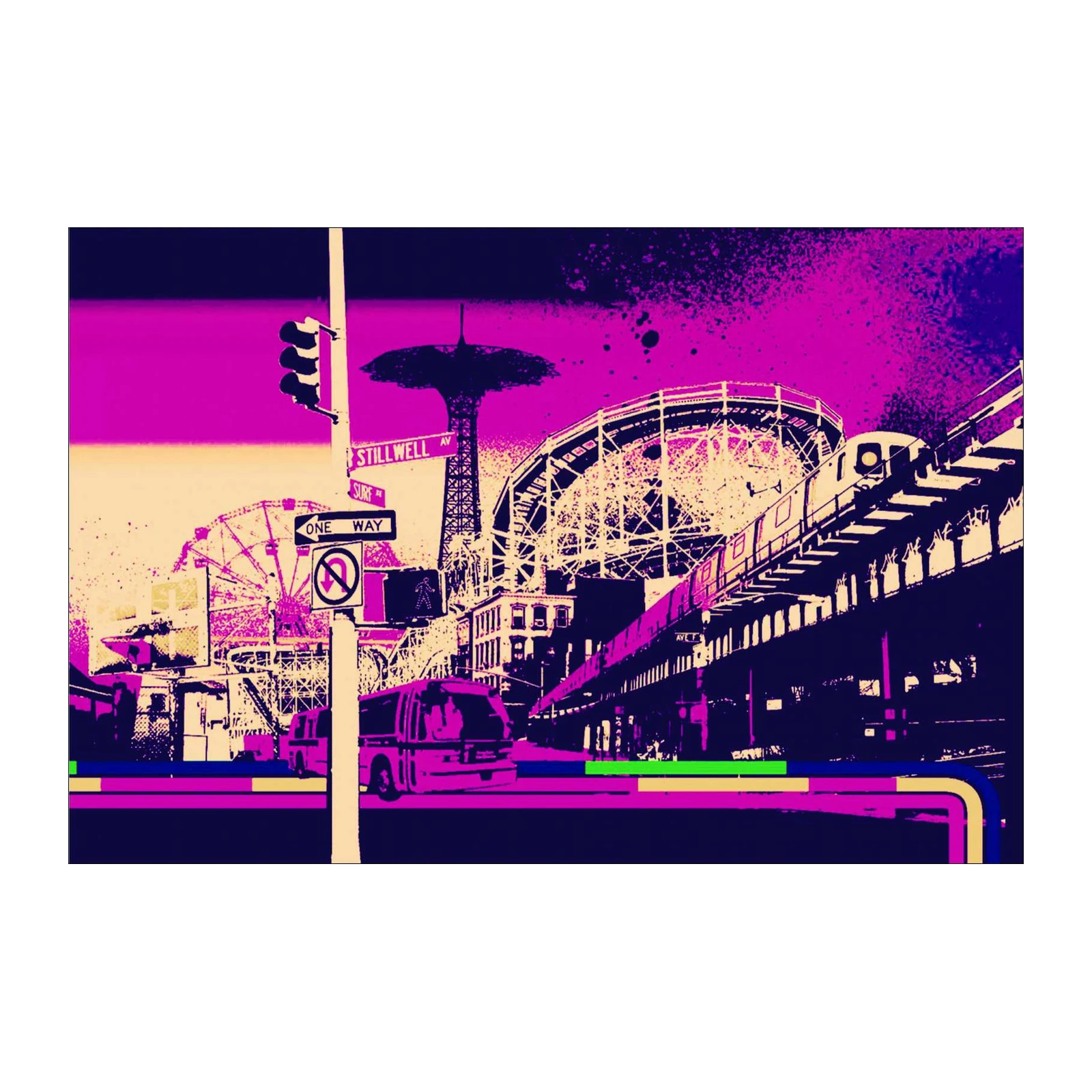 Retro NYC Coney Island Vibes Wall Art