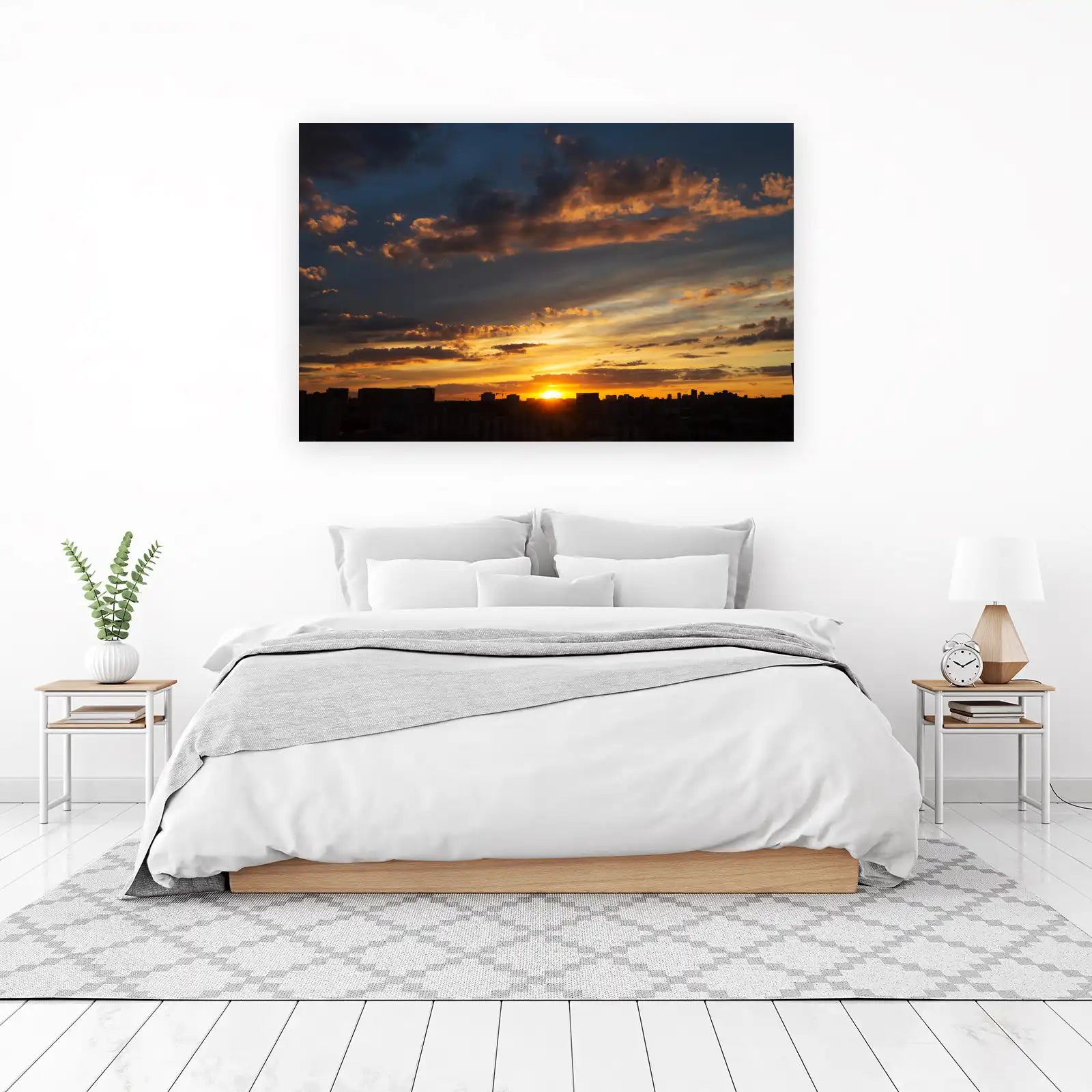 Dramatic City Sunset Wall Art