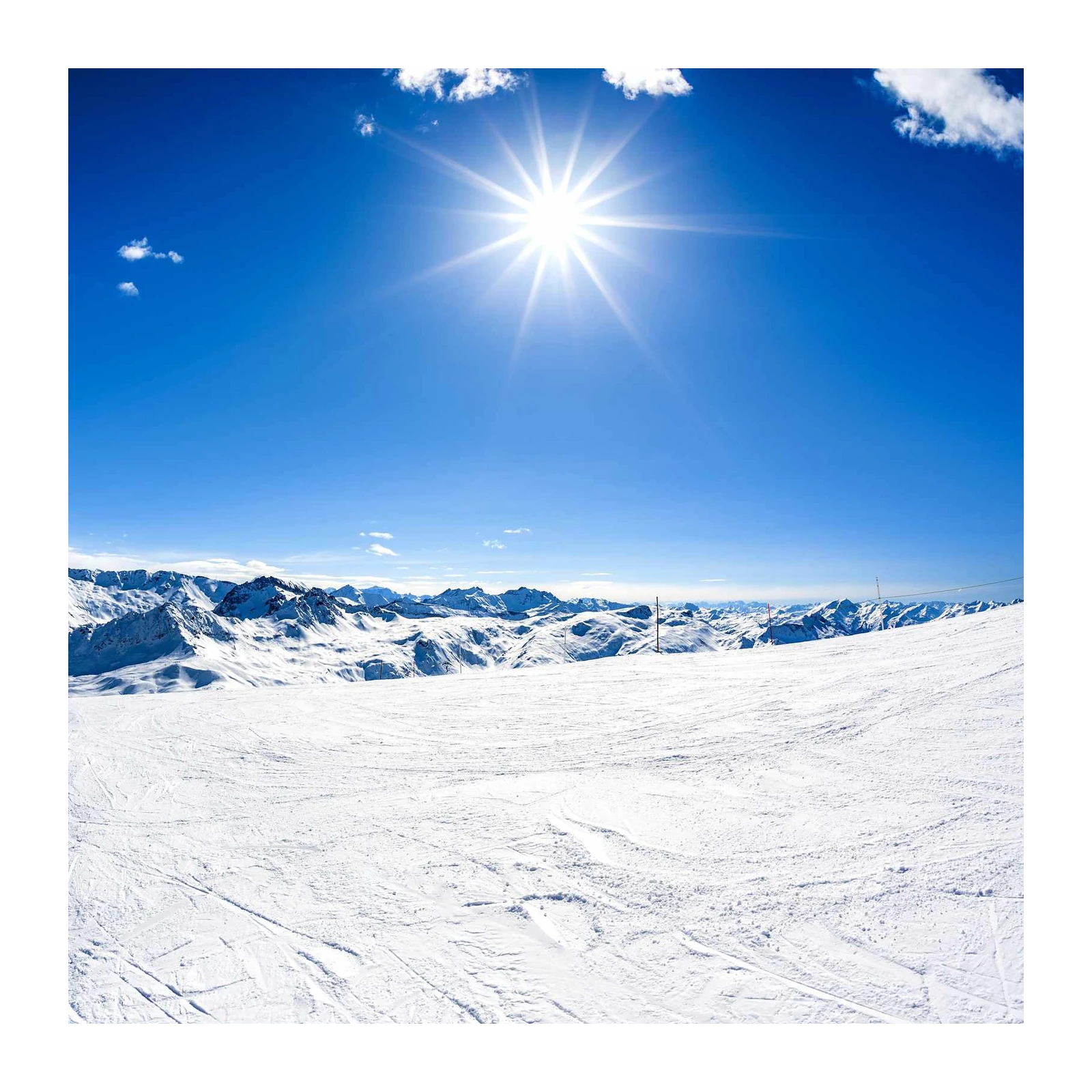Sunny Alpine Ski Slope Wall Art