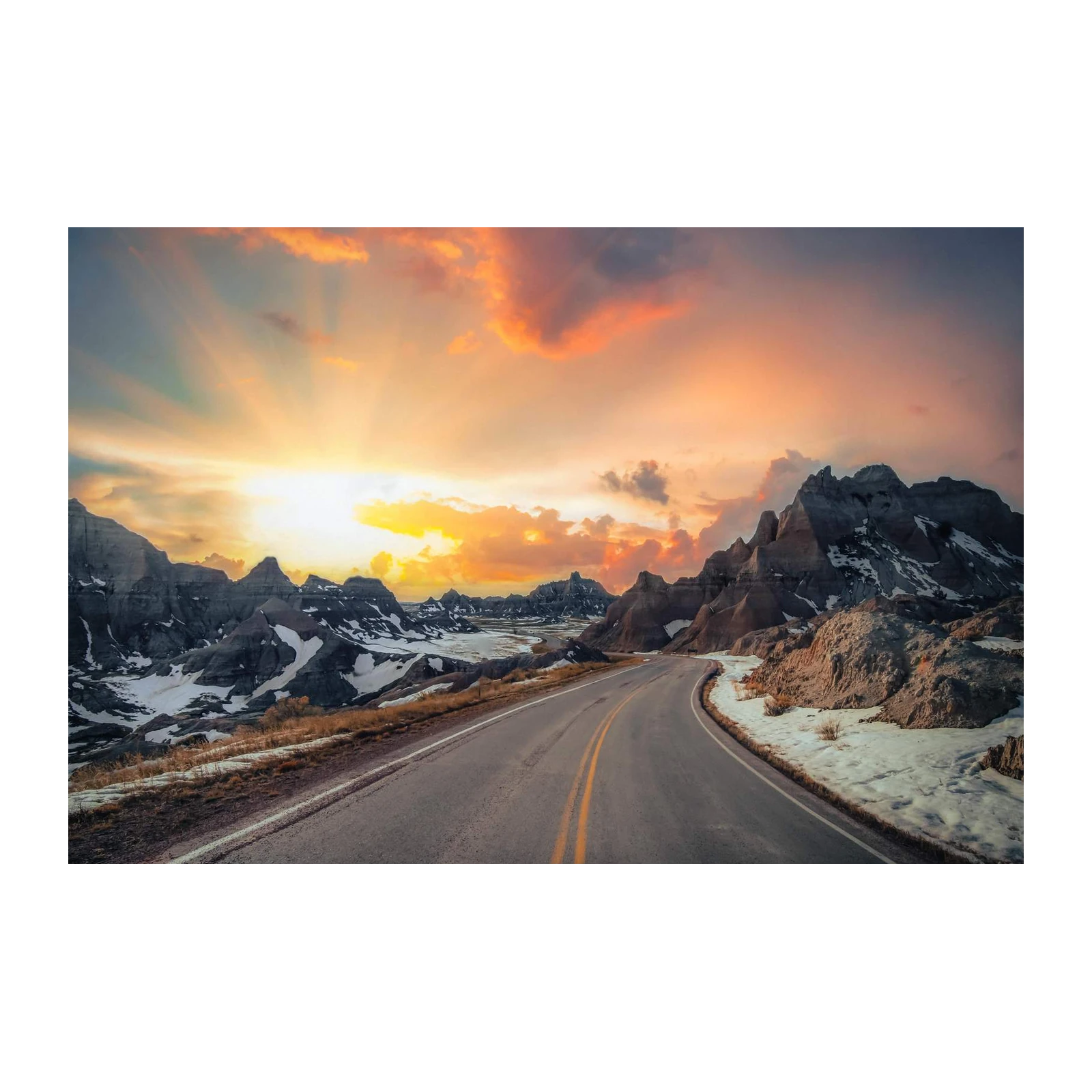 Scenic Badlands Road Sunrise Wall Art