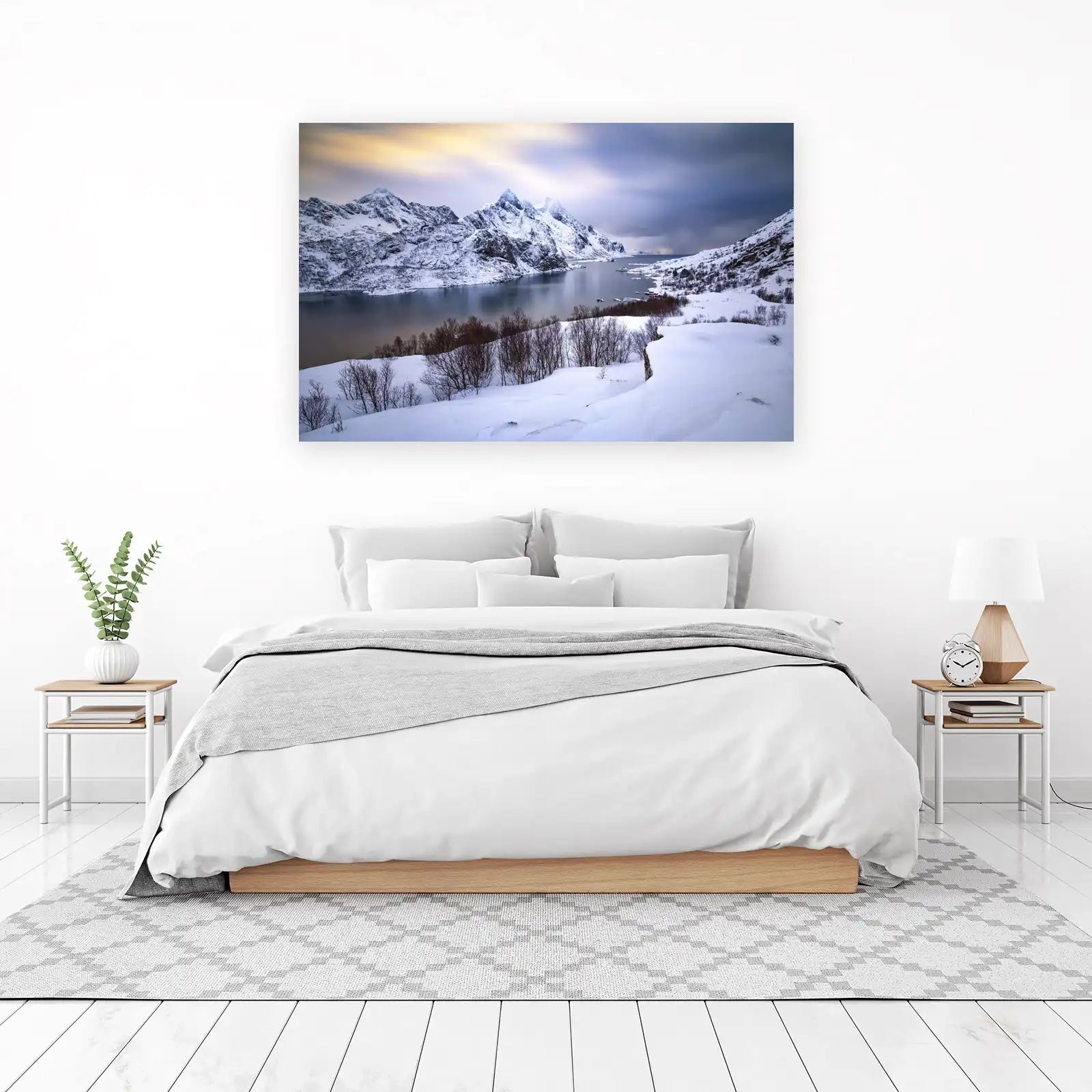 Snowy Arctic Fjords Serenity Wall Art