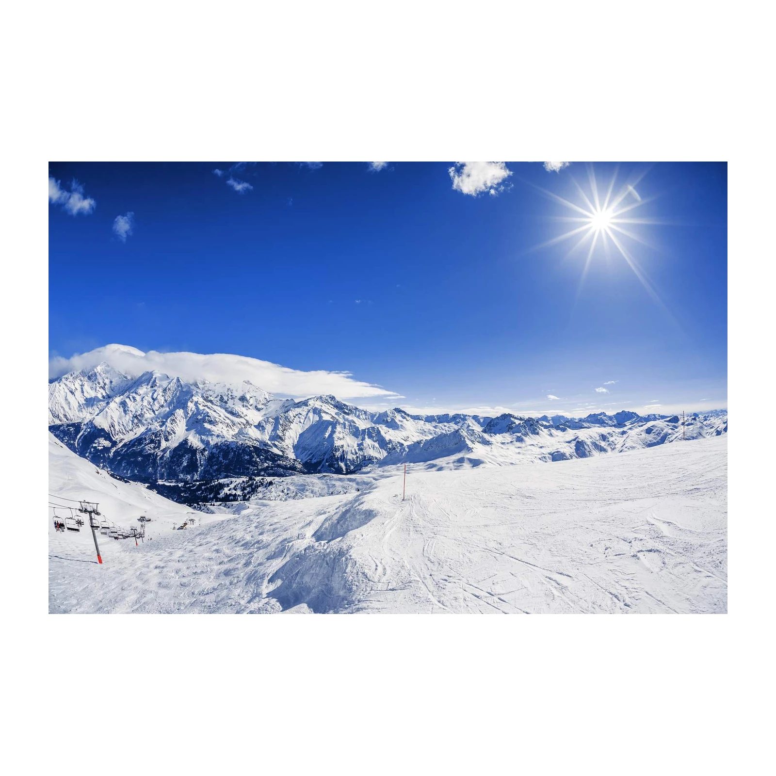 Majestic Winter Alps Ski Slope Wall Art