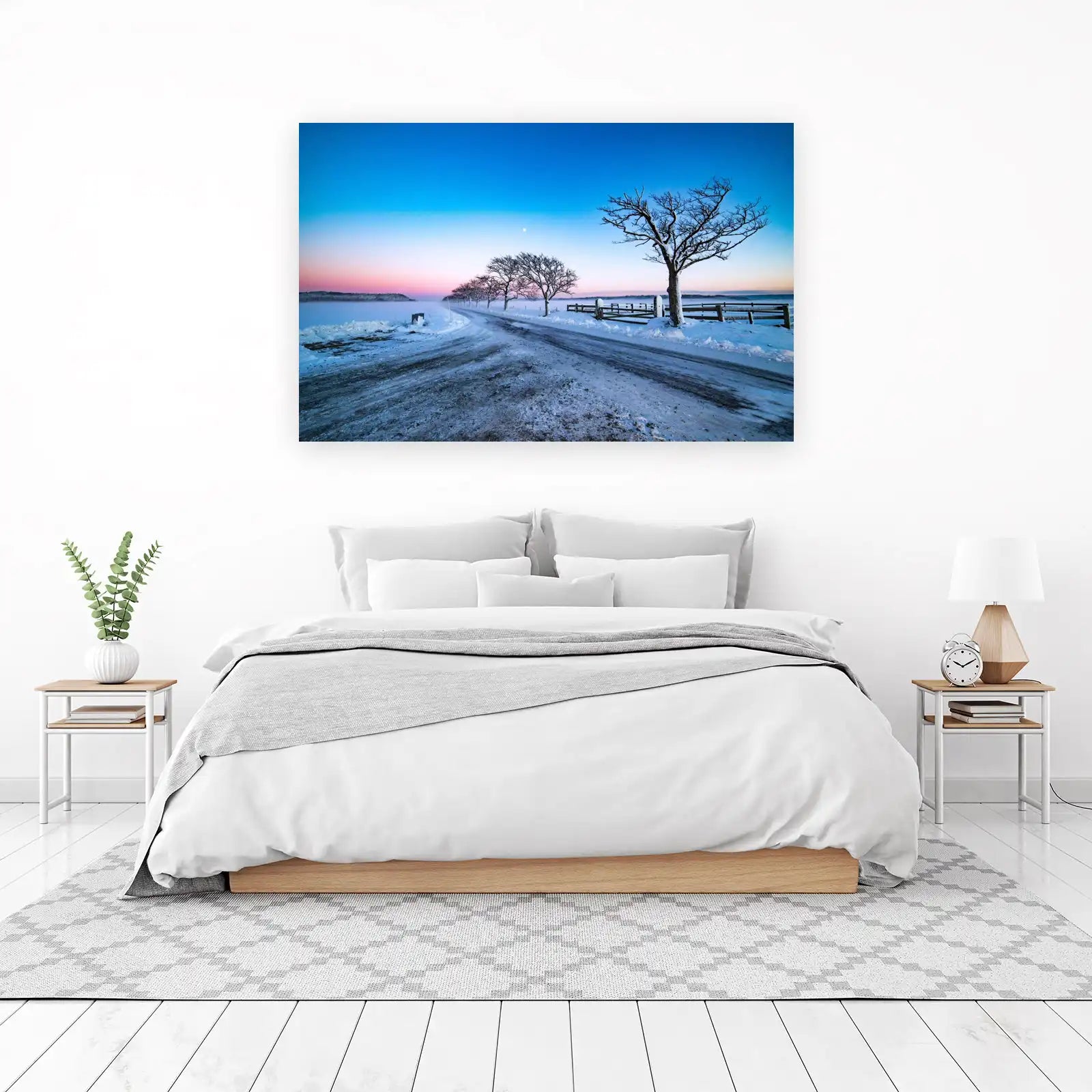 Serene Winter Road Wall Art