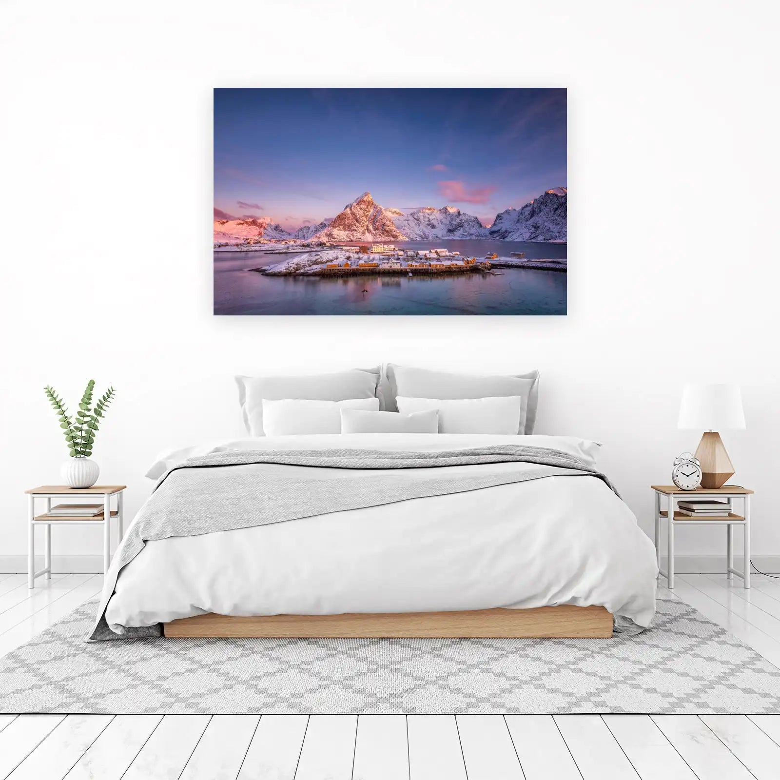 Serene Arctic Village Sunrise Wall Art