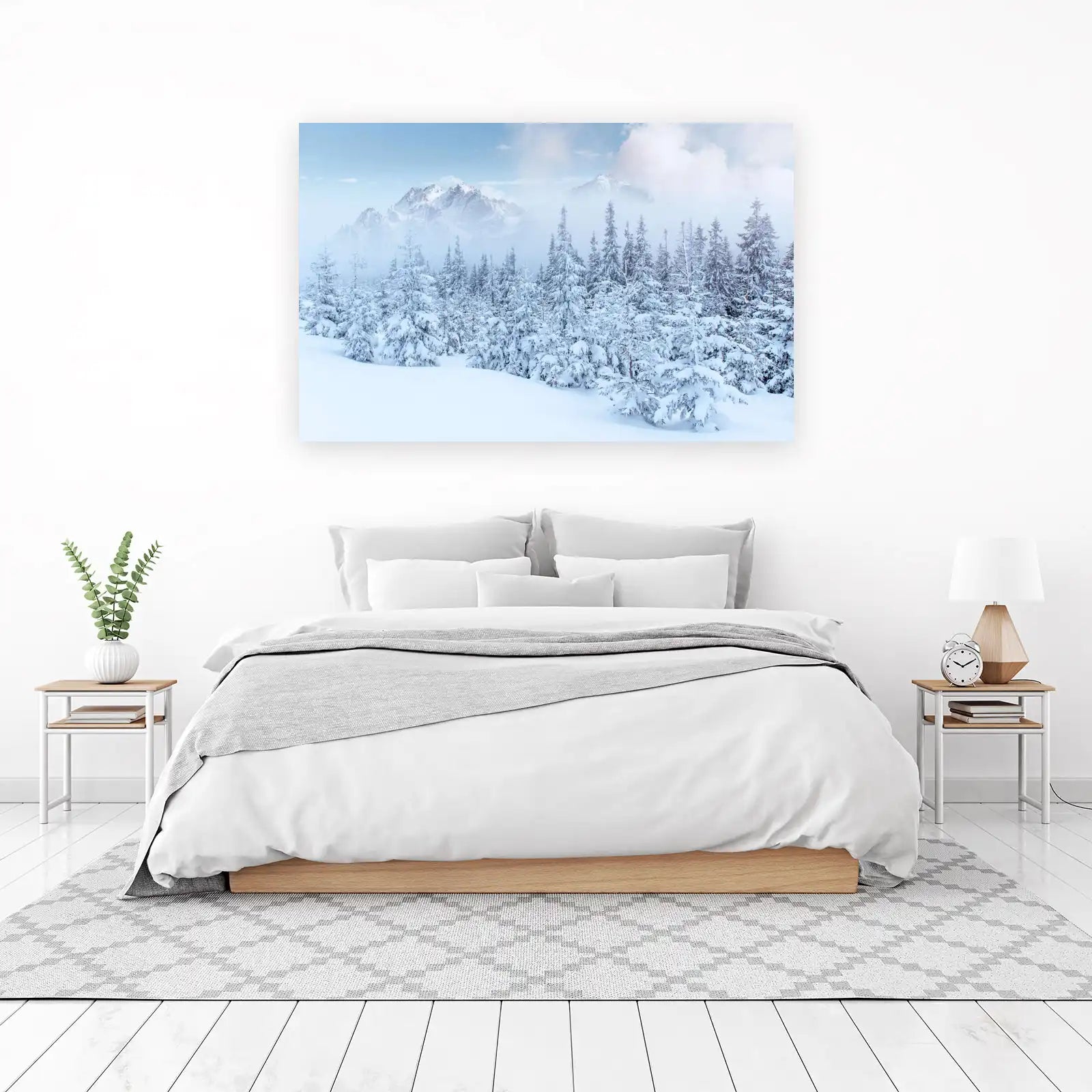 Winter Mountain Forest Serenity Wall Art