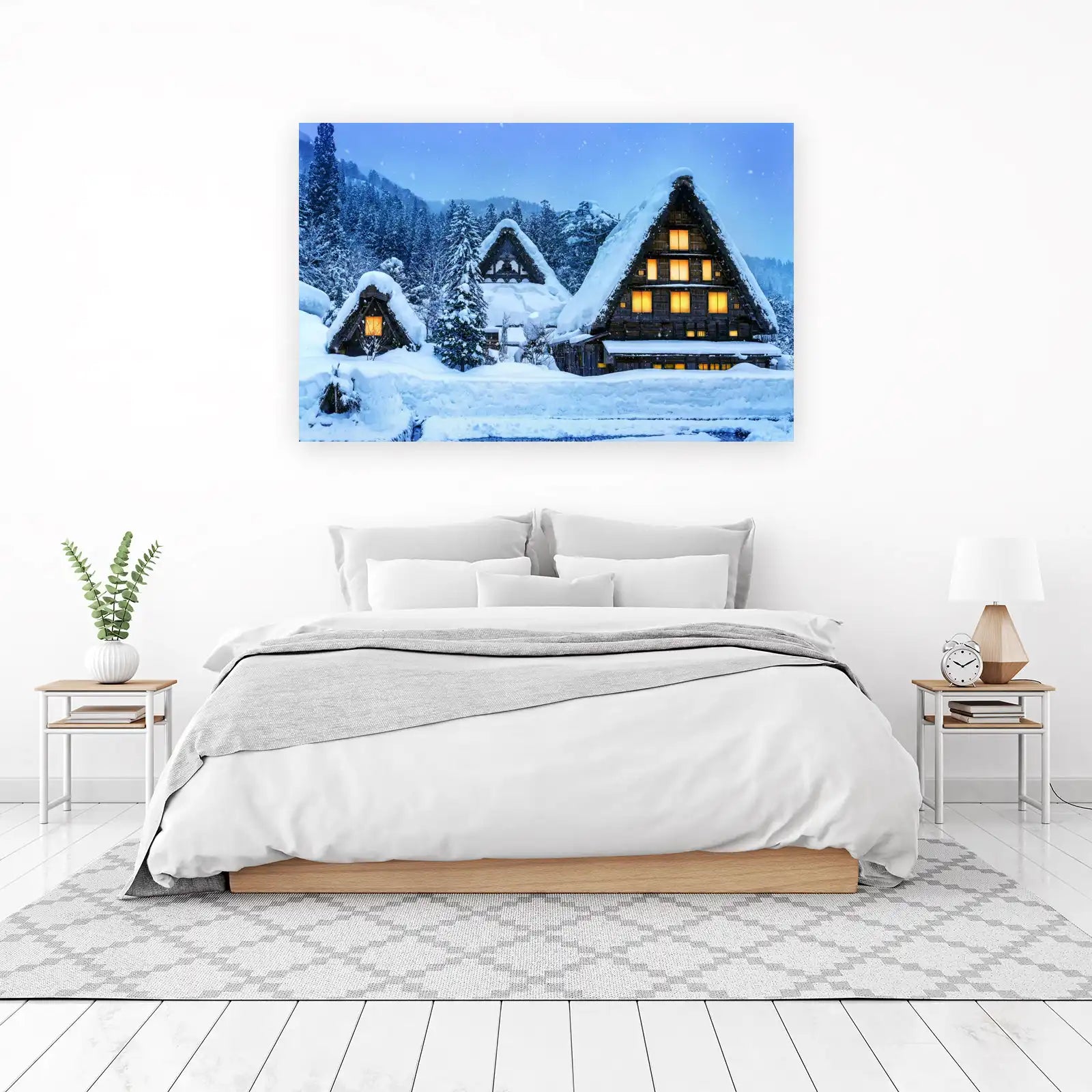 Cozy Winter Village Japan Wall Art