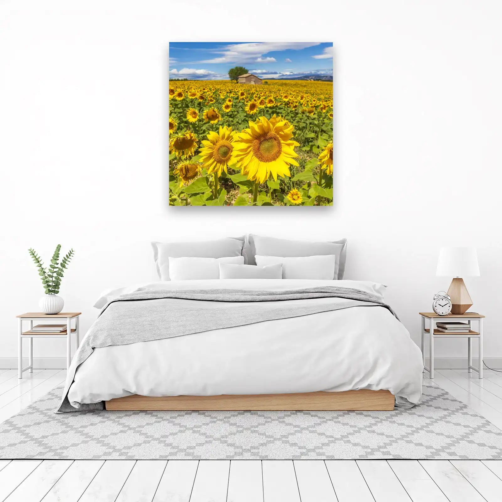 Vibrant Sunflower Field Landscape Wall Art