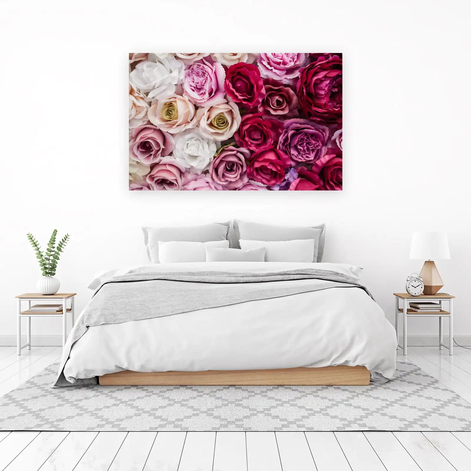 Blush & Berry Rose Bouquet Wall Art