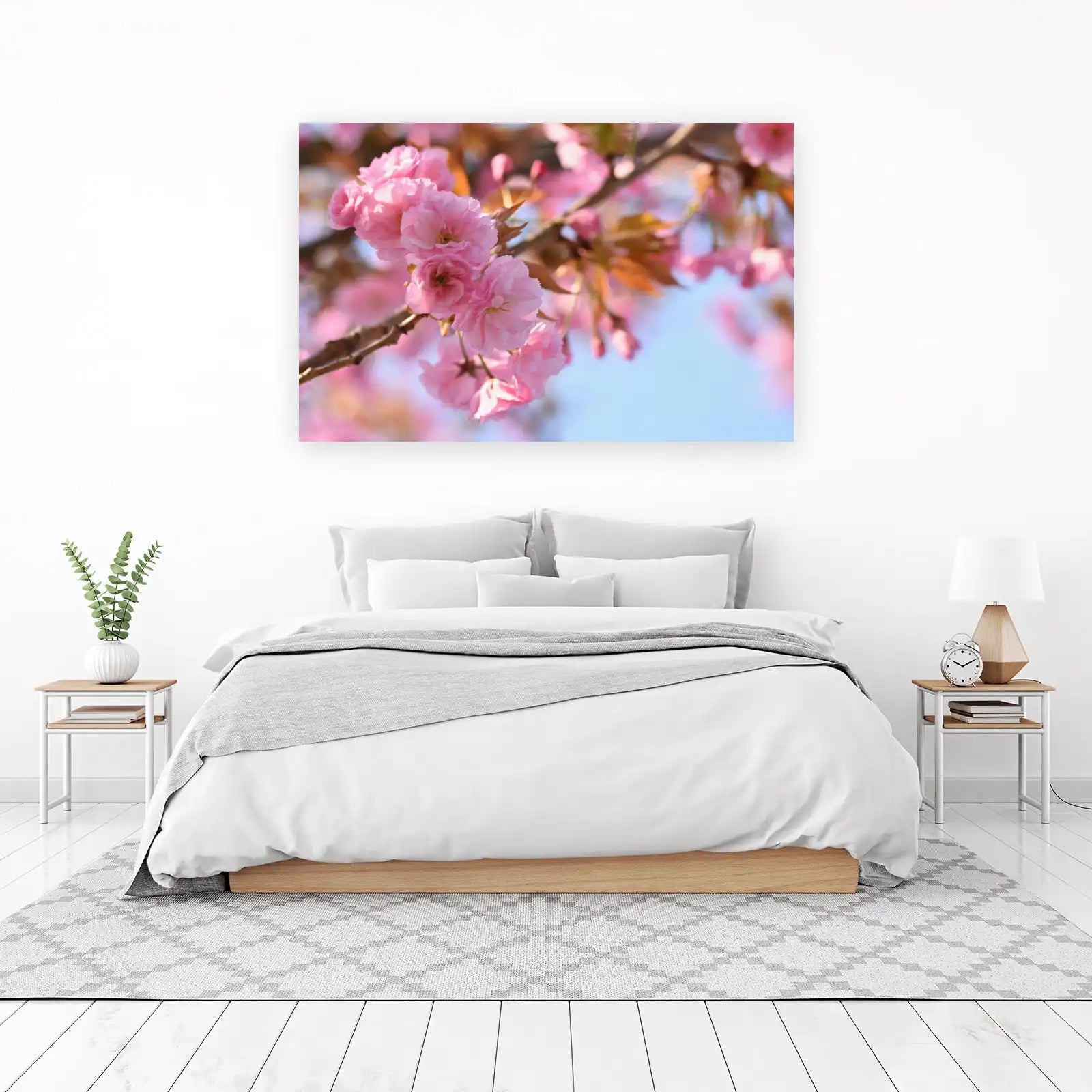 Soft Pink Cherry Blossoms Wall Art - Spring Decor