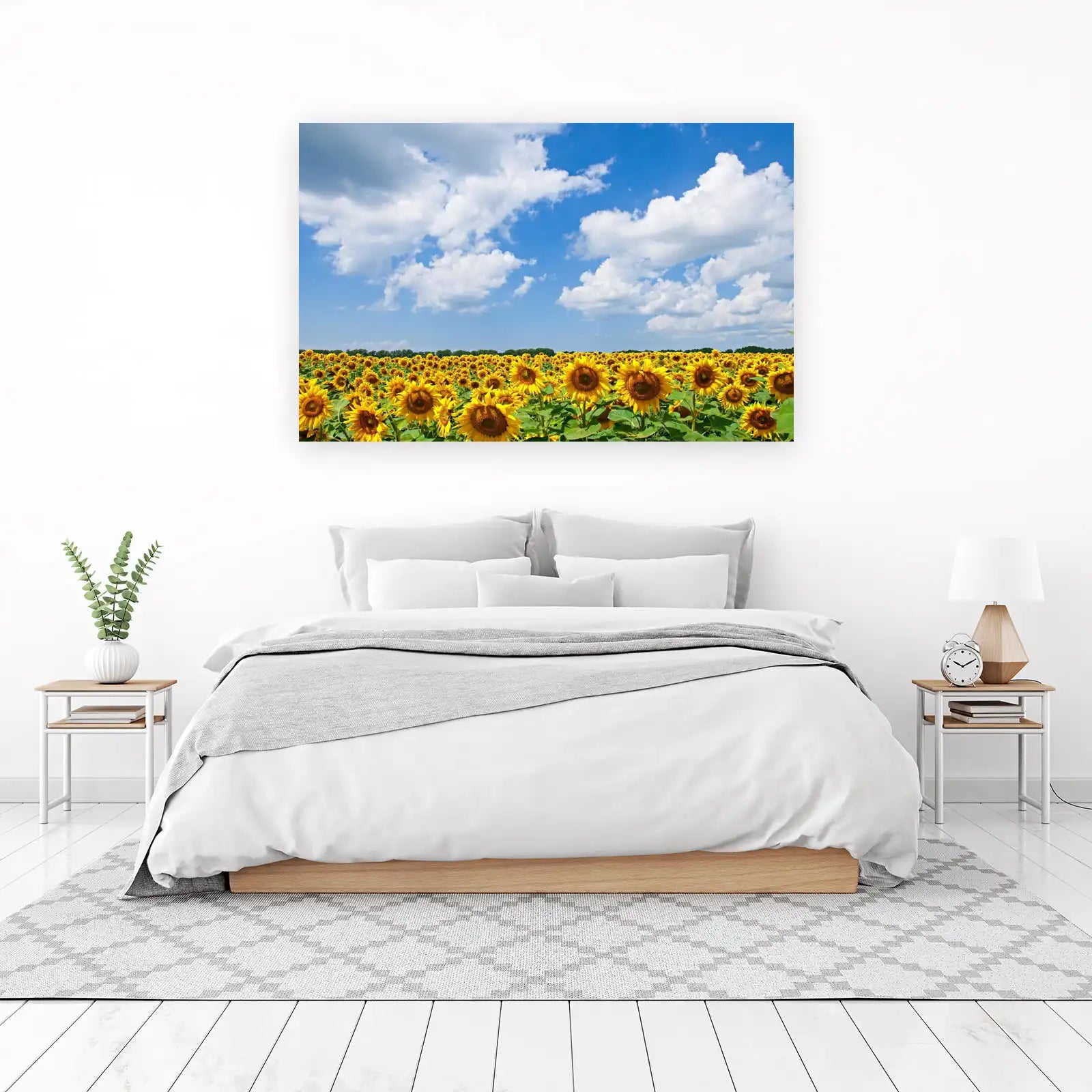 Vibrant Sunflower Field Sky Wall Art