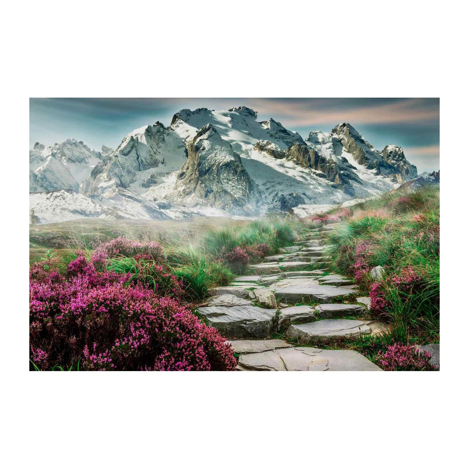 Mountain Path Floral Vista Wall Art