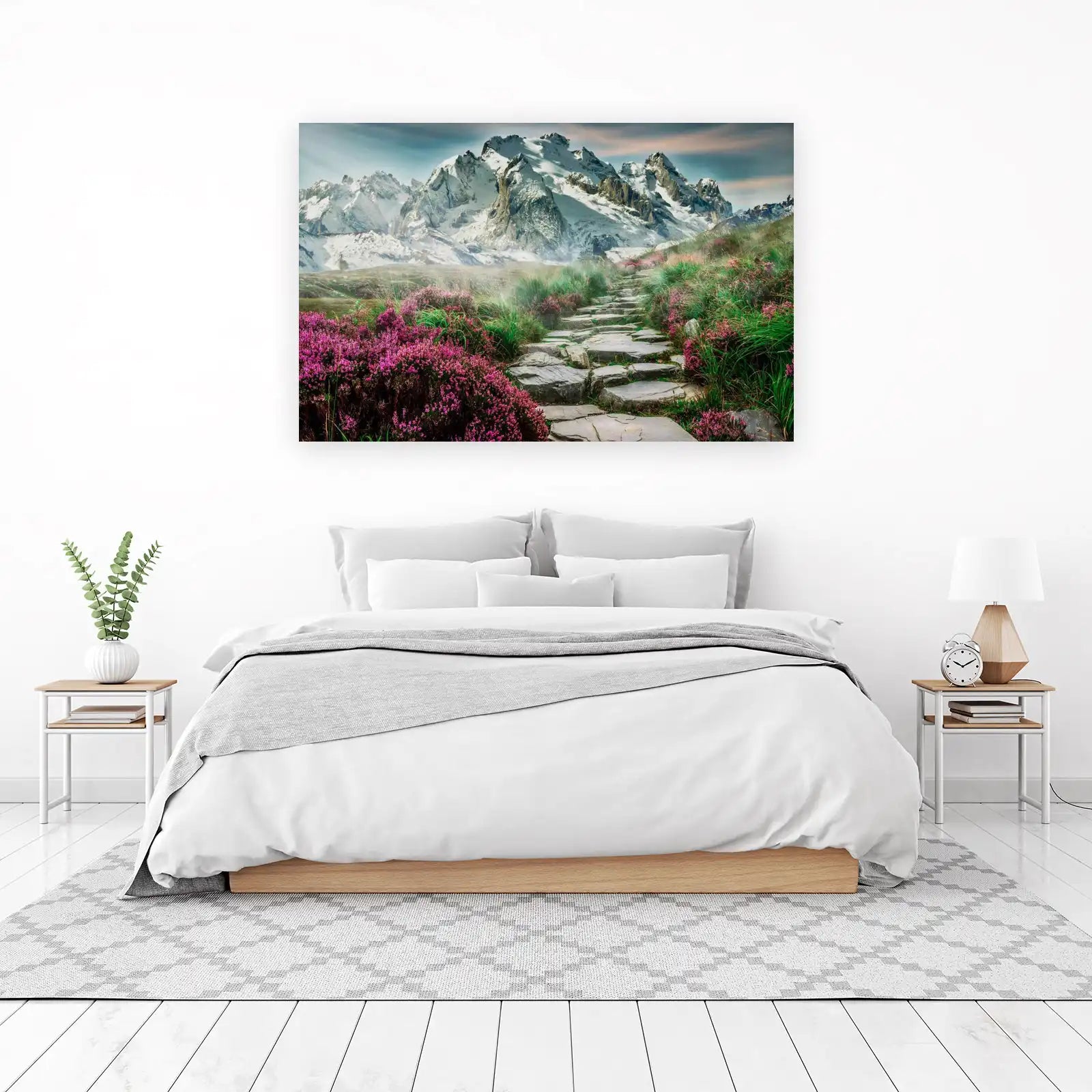 Mountain Path Floral Vista Wall Art