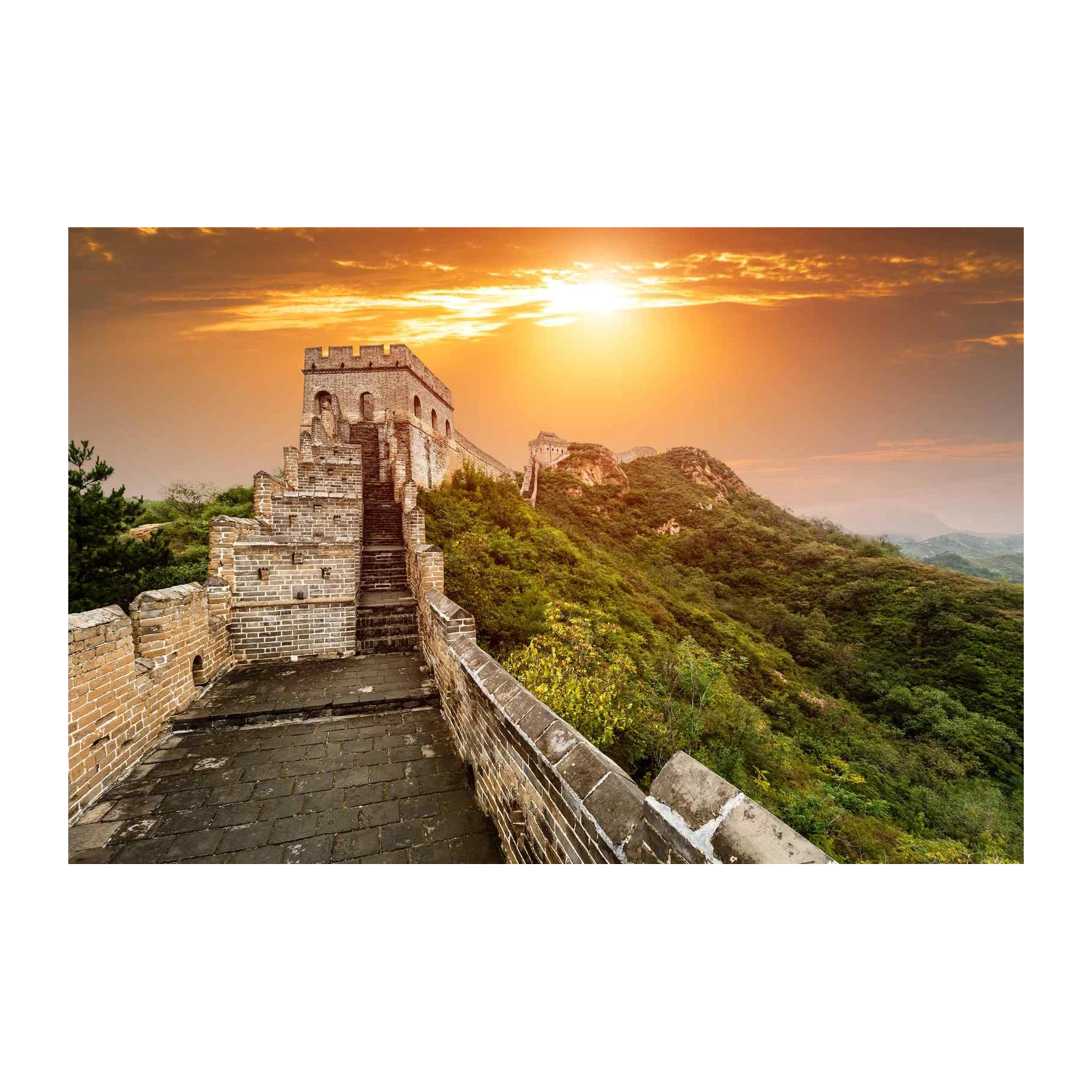 Great Wall of China Sunset Landscape Wall Art