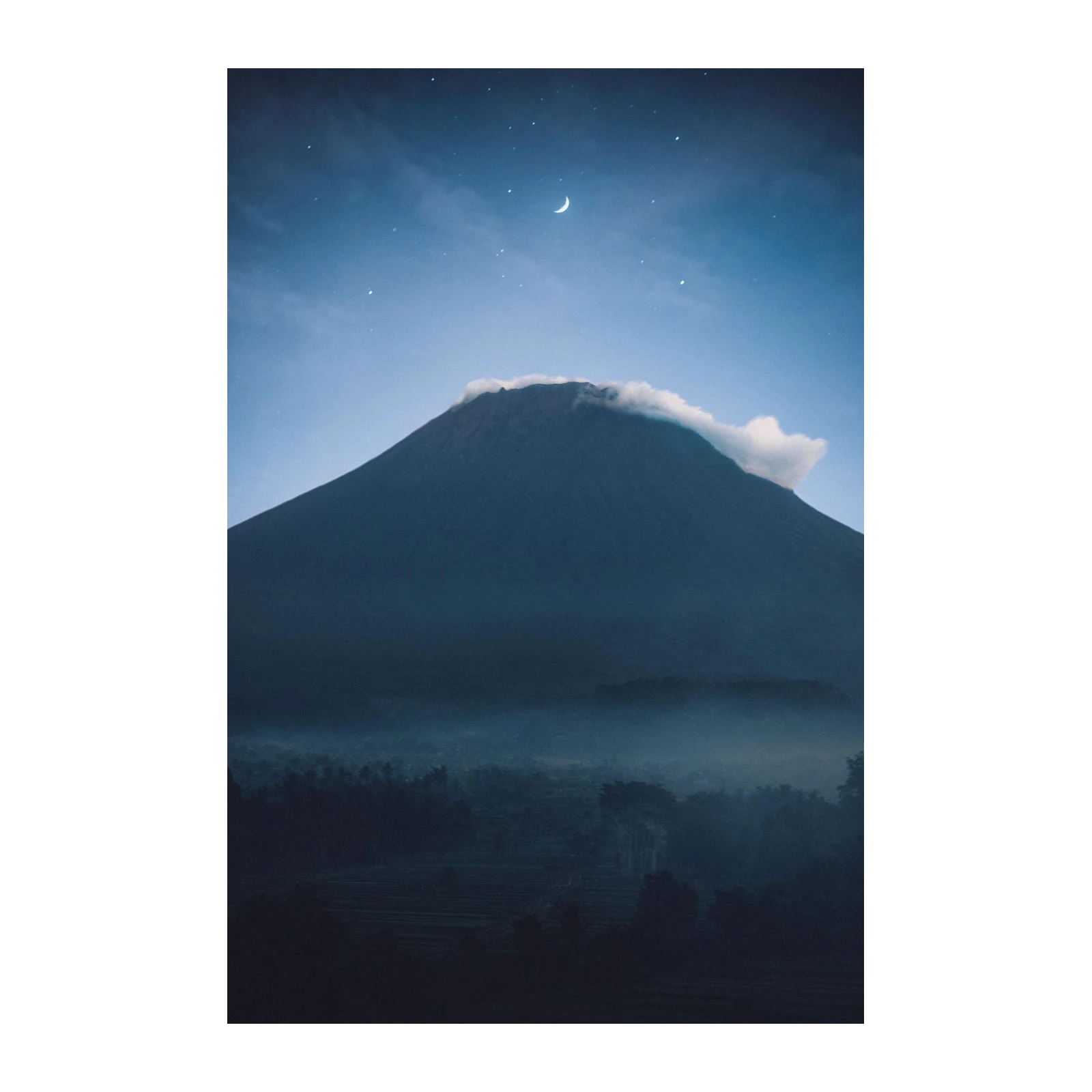 Misty Mountain Night Sky Wall Art