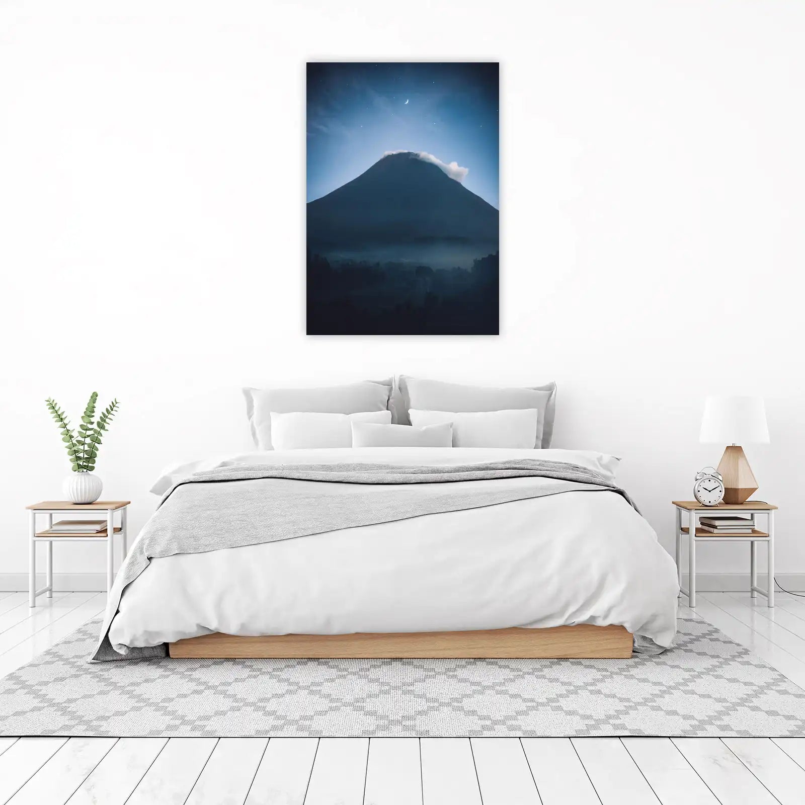 Misty Mountain Night Sky Wall Art