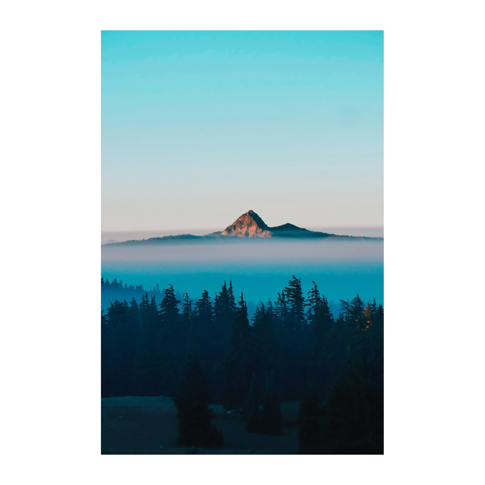 Misty Mountain Serenity Landscape Wall Art