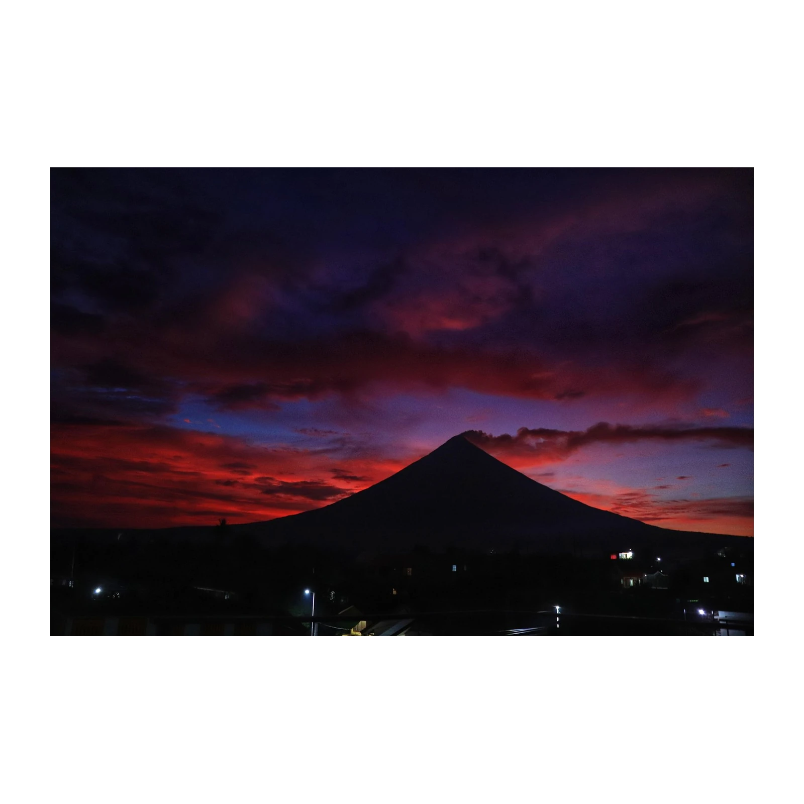 Majestic Volcano Sunset Wall Art