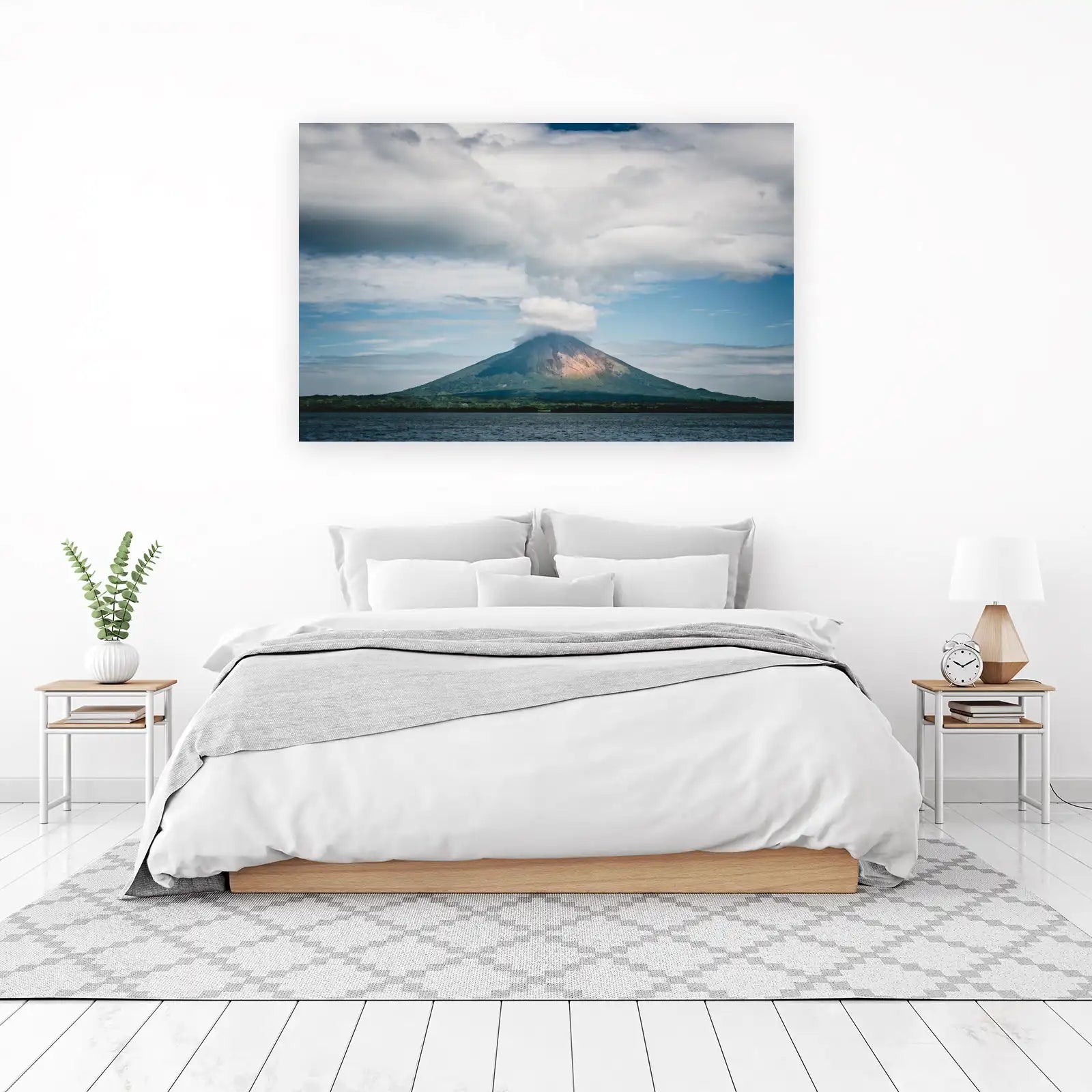 Misty Volcano Landscape Wall Art Wall Art