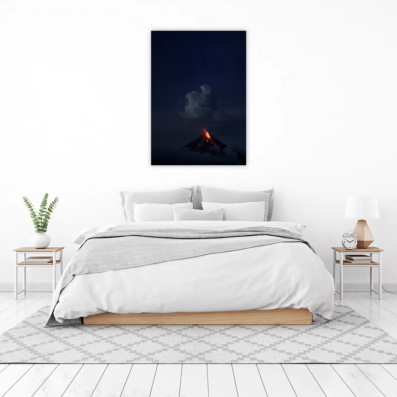 Volcanic Eruption Night Sky Wall Art
